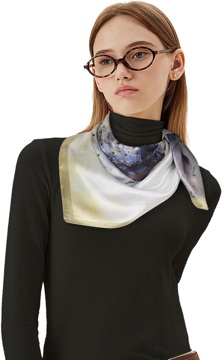 imageEXTREE 100 Pure Mulberry Silk Scarf Fashion Hair for Women Scarf Lightweight Square Neckerchief 275 275 inchesBallet Girl Light Gray