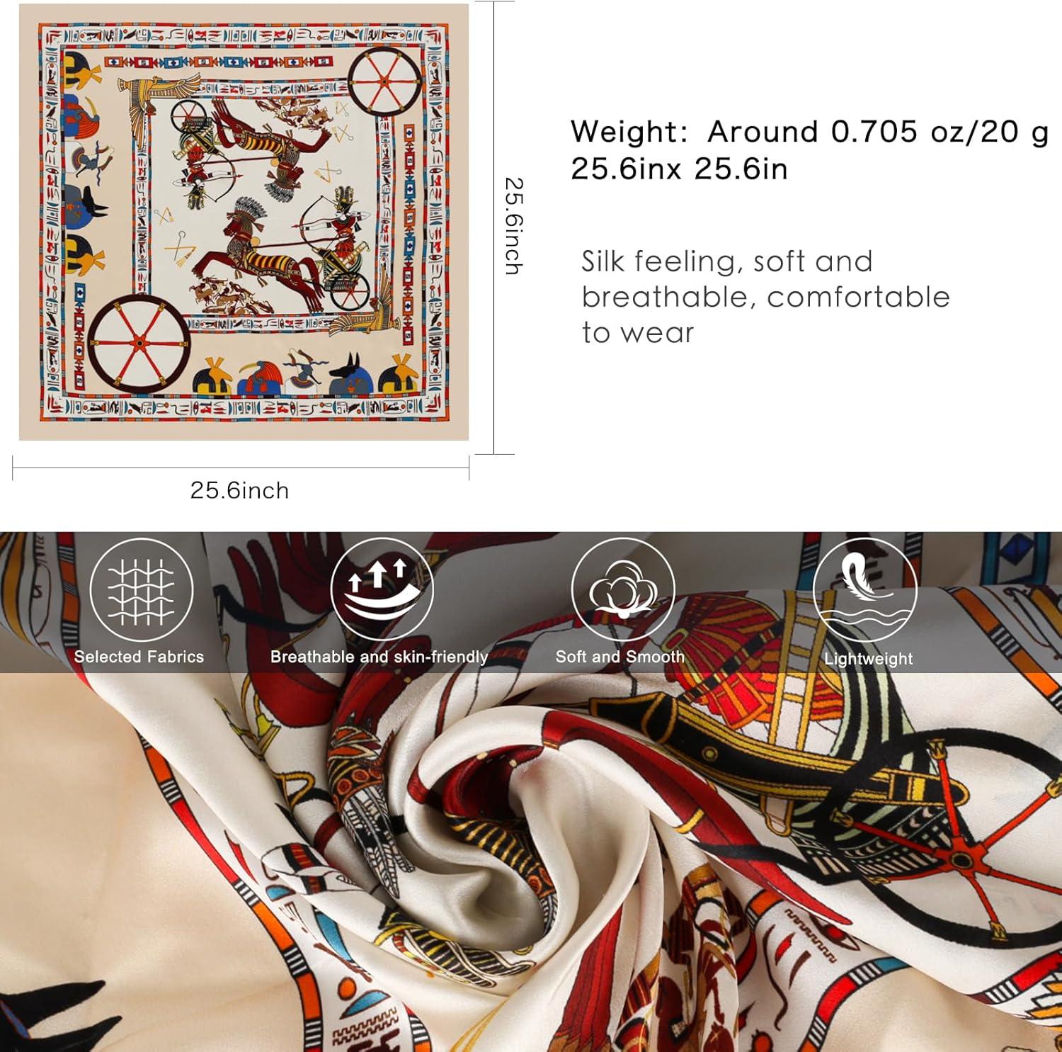 imageEXTREE 100 Pure Mulberry Silk Scarf Fashion Hair for Women Scarf Lightweight Square Neckerchief 275 275 inchesCarriage Beige