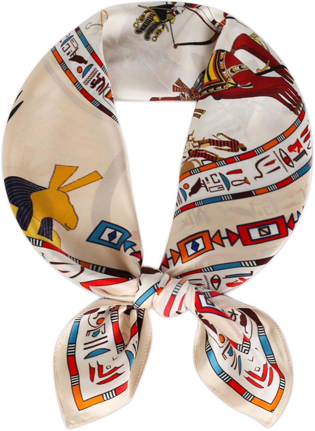 imageEXTREE 100 Pure Mulberry Silk Scarf Fashion Hair for Women Scarf Lightweight Square Neckerchief 275 275 inchesCarriage Beige