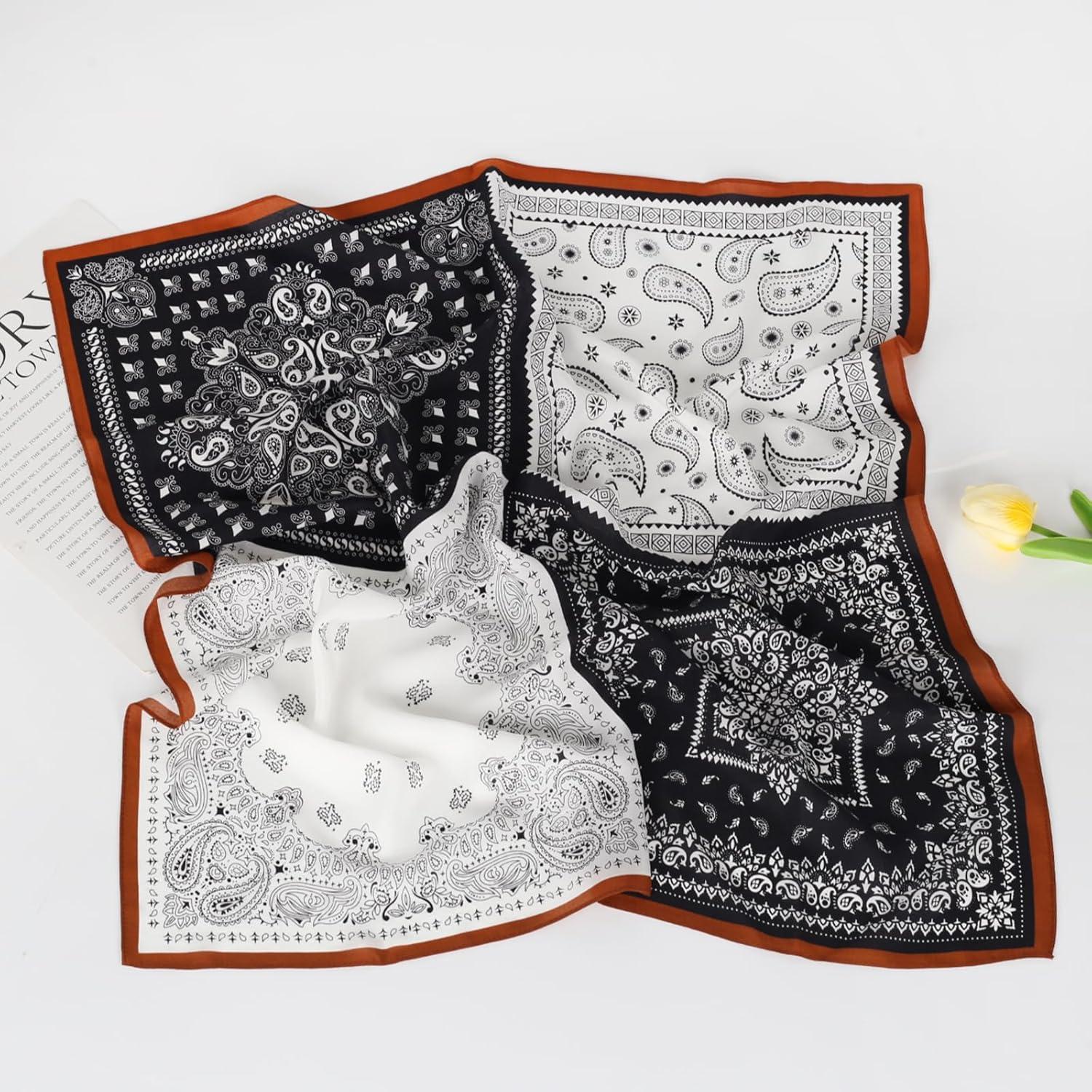 imageEXTREE 100 Pure Mulberry Silk Scarf Fashion Hair for Women Scarf Lightweight Square Neckerchief 275 275 inchesFourinone Coffee Turns Into Cashew Nuts