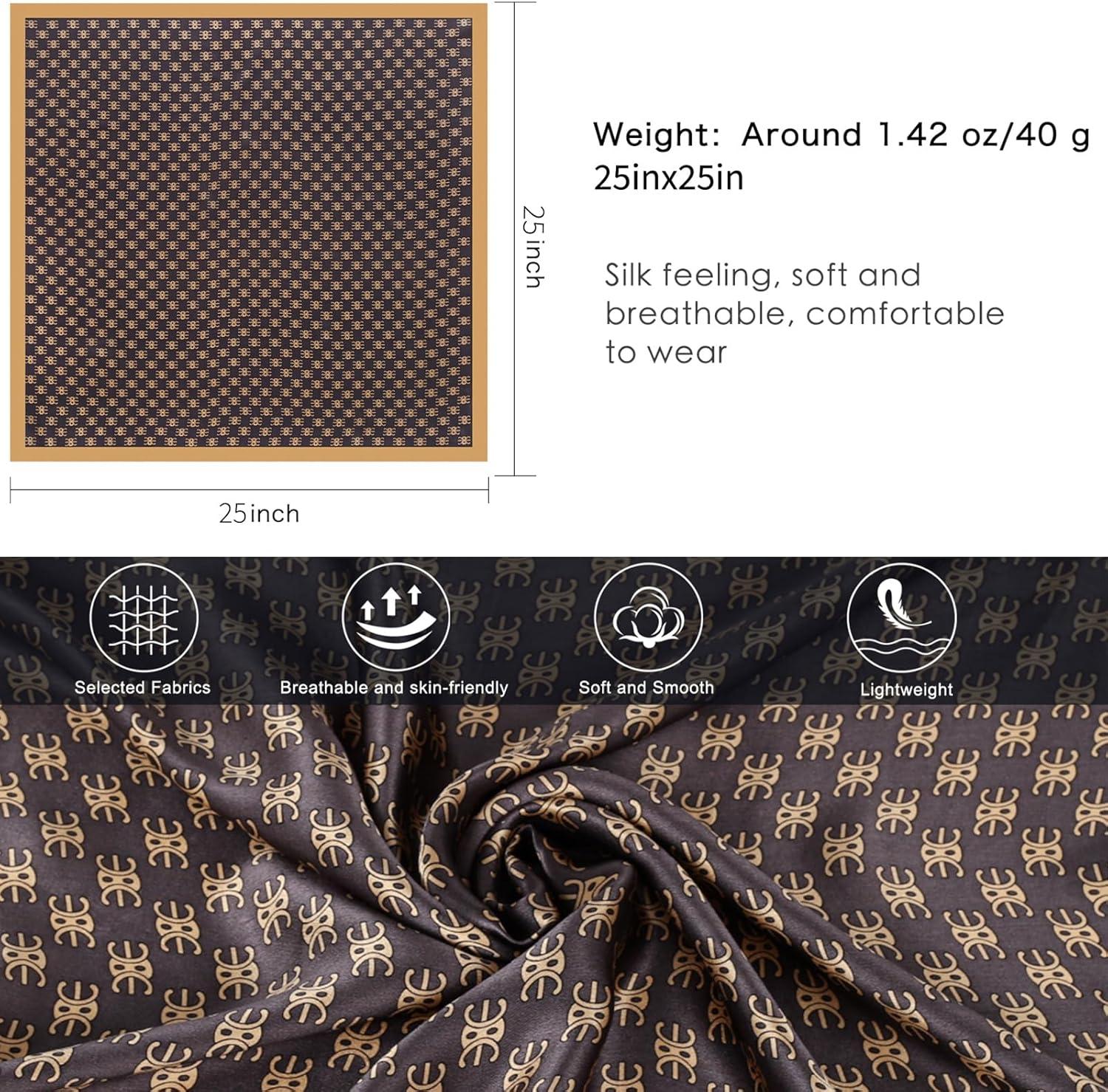 imageEXTREE 100 Pure Mulberry Silk Scarf Fashion Hair for Women Scarf Lightweight Square Neckerchief 275 275 inchesGolden Brown