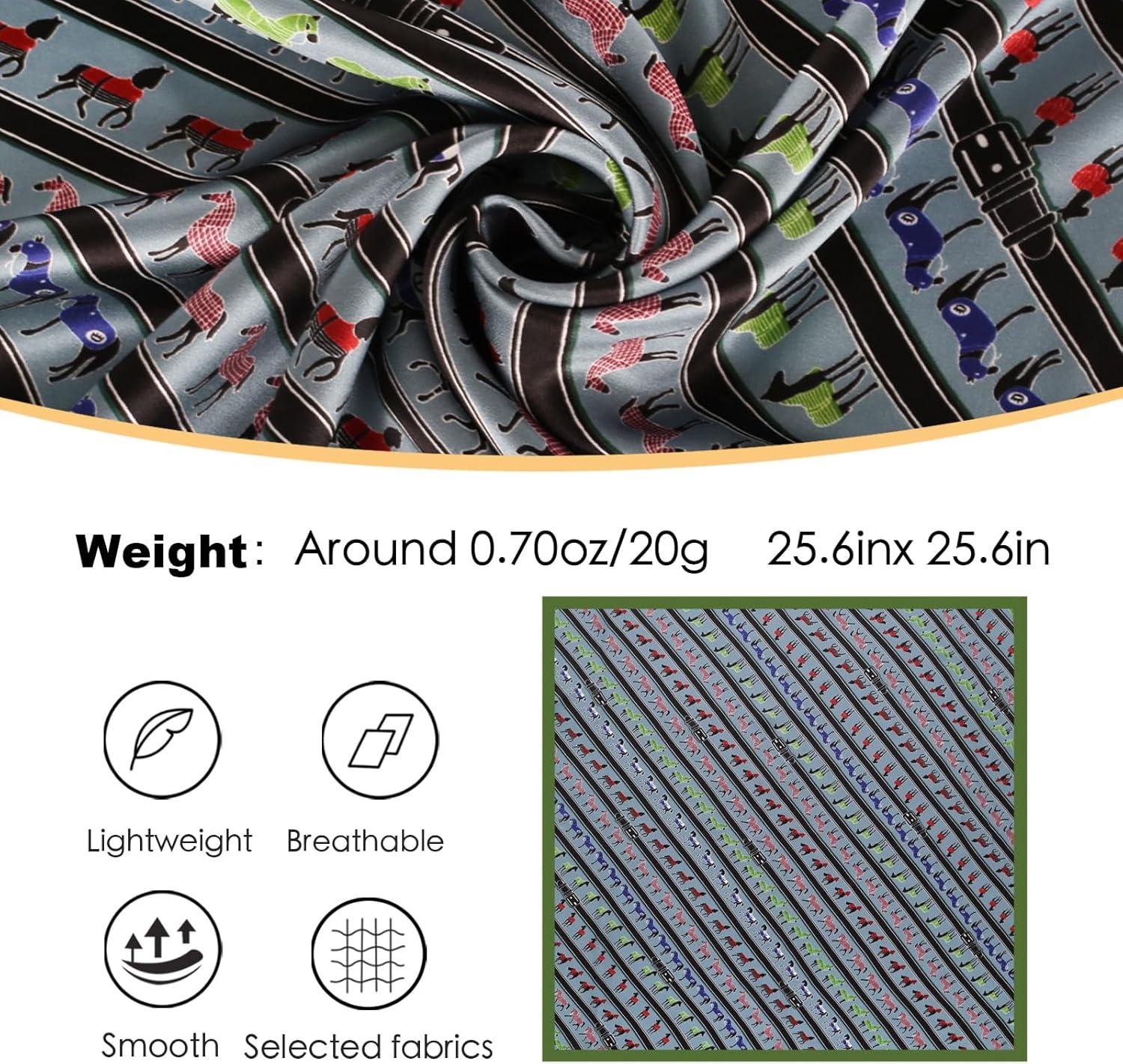 imageEXTREE 100 Pure Mulberry Silk Scarf Fashion Hair for Women Scarf Lightweight Square Neckerchief 275 275 inchesGreen Colts