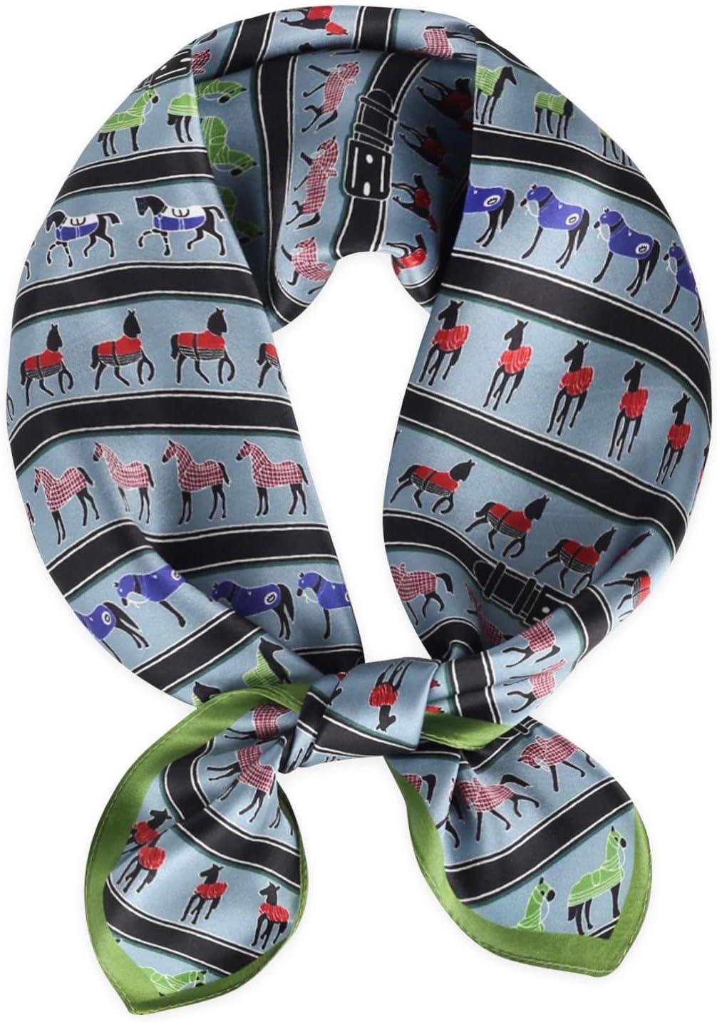 imageEXTREE 100 Pure Mulberry Silk Scarf Fashion Hair for Women Scarf Lightweight Square Neckerchief 275 275 inchesGreen Colts