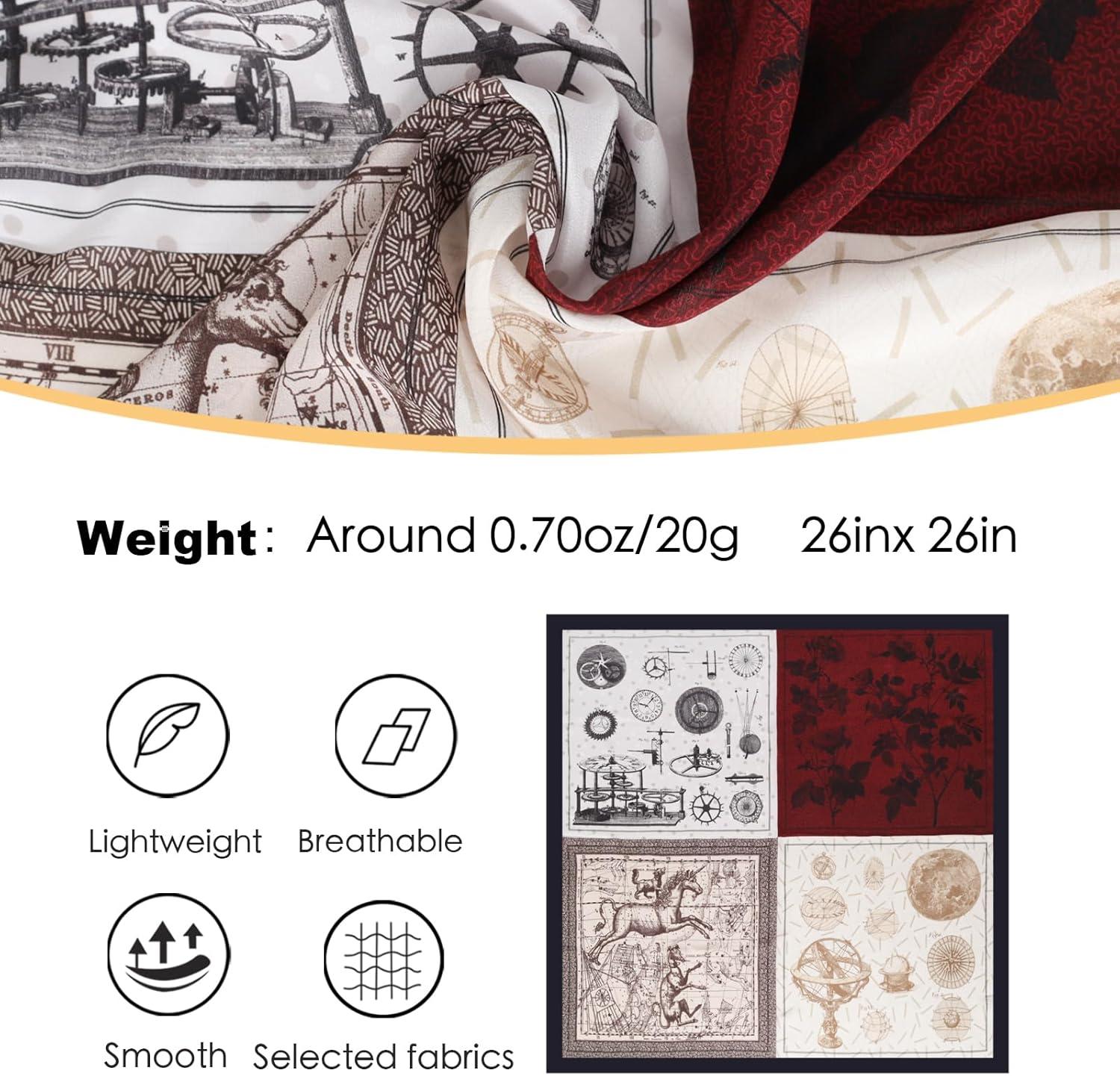 imageEXTREE 100 Pure Mulberry Silk Scarf Fashion Hair for Women Scarf Lightweight Square Neckerchief 275 275 inchesJourney of the Century