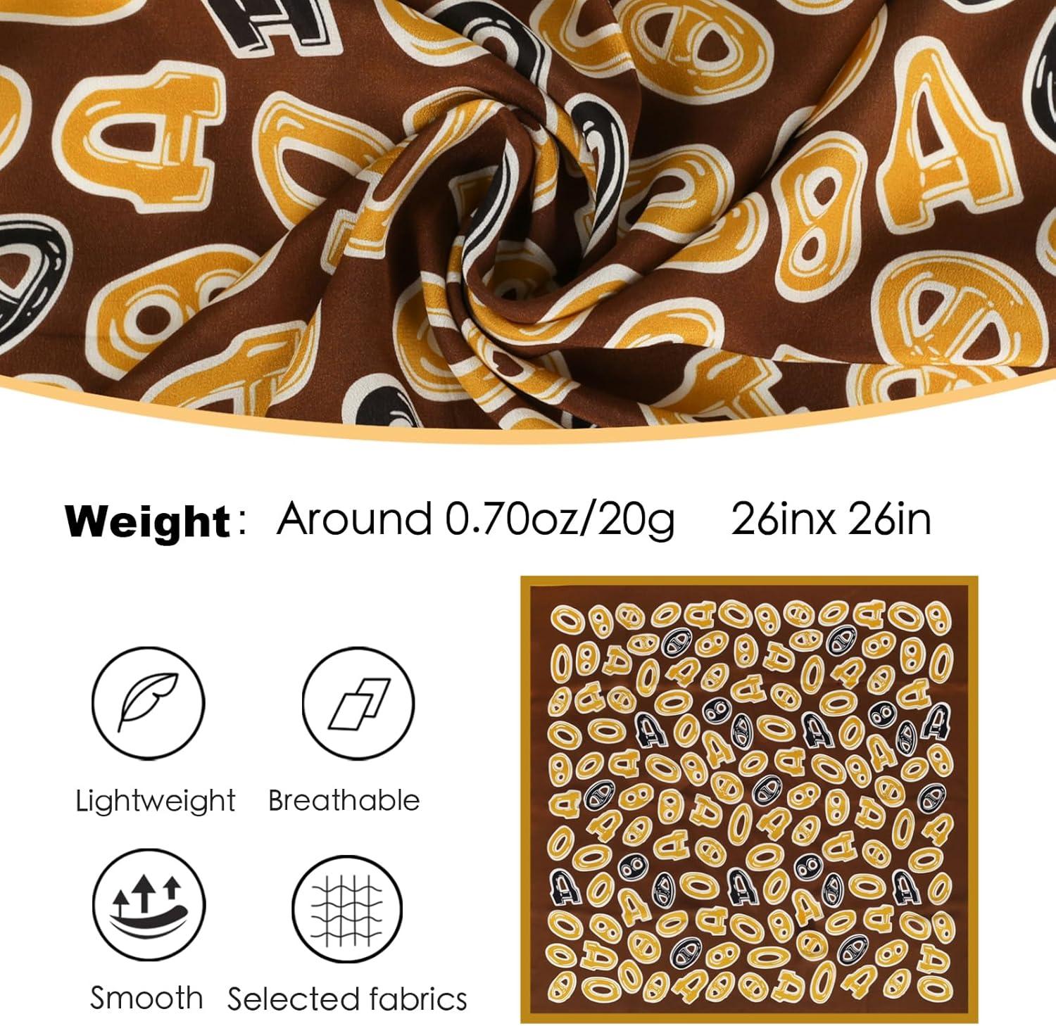 imageEXTREE 100 Pure Mulberry Silk Scarf Fashion Hair for Women Scarf Lightweight Square Neckerchief 275 275 inchesMo Brown Pig Nose Button