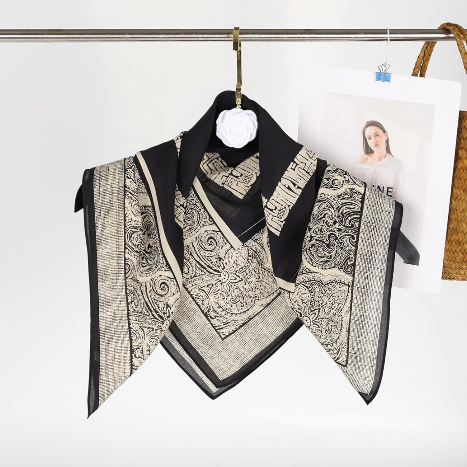 imageEXTREE 100 Pure Mulberry Silk Scarf Fashion Hair for Women Scarf Lightweight Square Neckerchief 275 275 inchesMottled Phantom