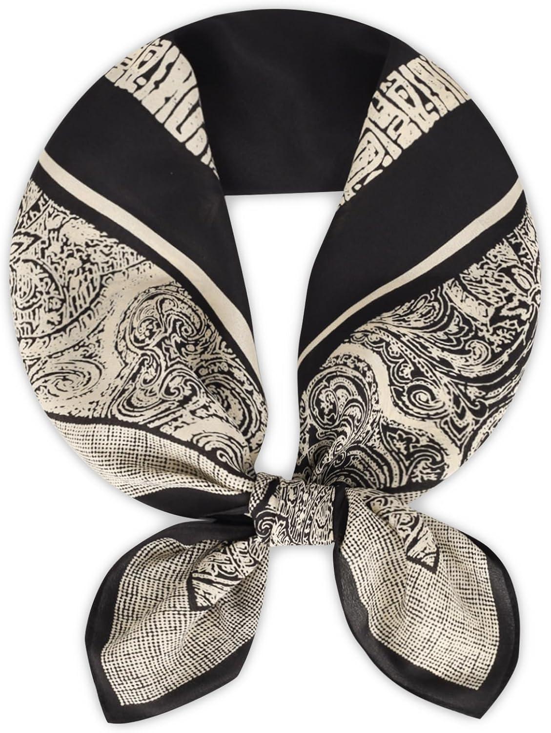 imageEXTREE 100 Pure Mulberry Silk Scarf Fashion Hair for Women Scarf Lightweight Square Neckerchief 275 275 inchesMottled Phantom