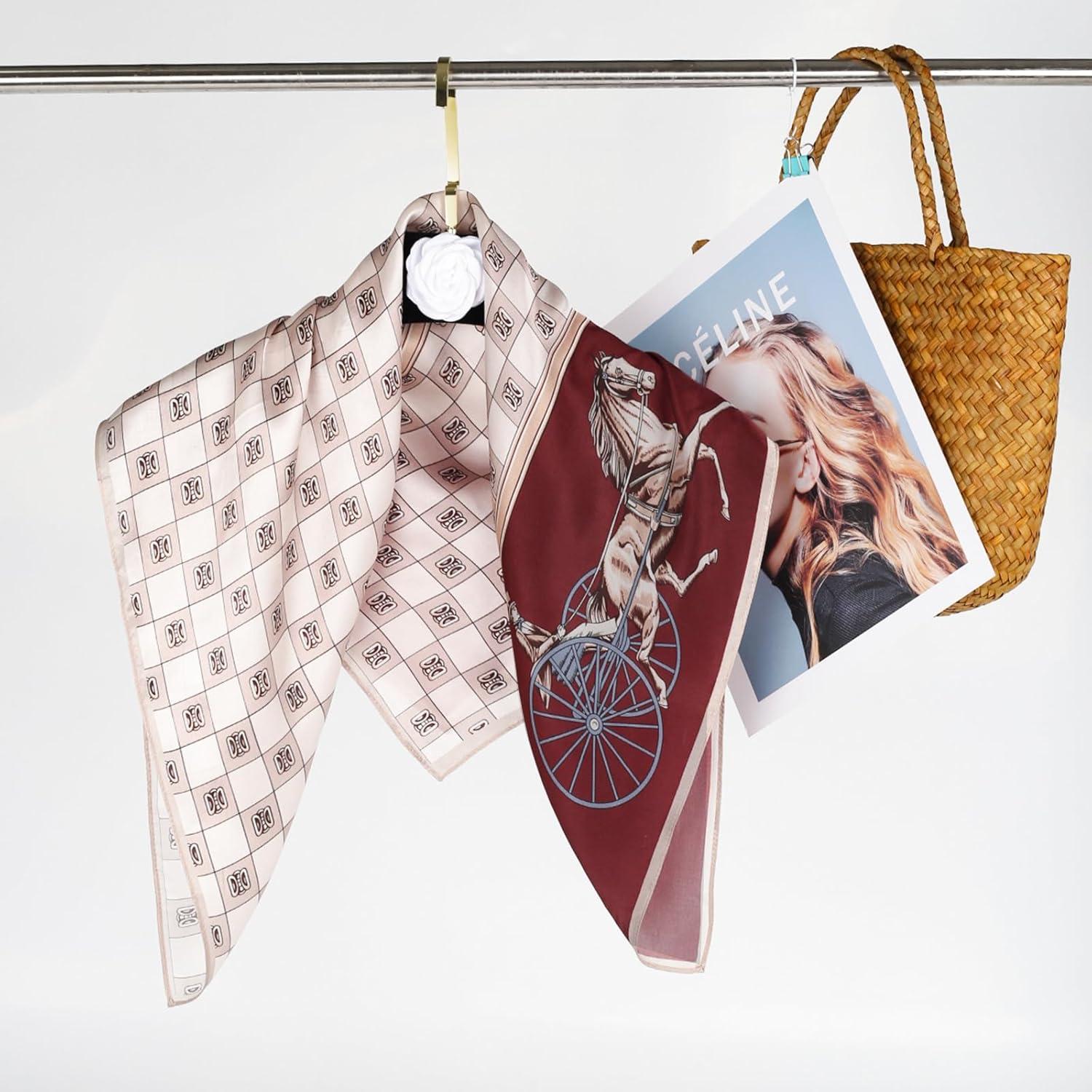 imageEXTREE 100 Pure Mulberry Silk Scarf Fashion Hair for Women Scarf Lightweight Square Neckerchief 275 275 inchesWanhui Wine Red