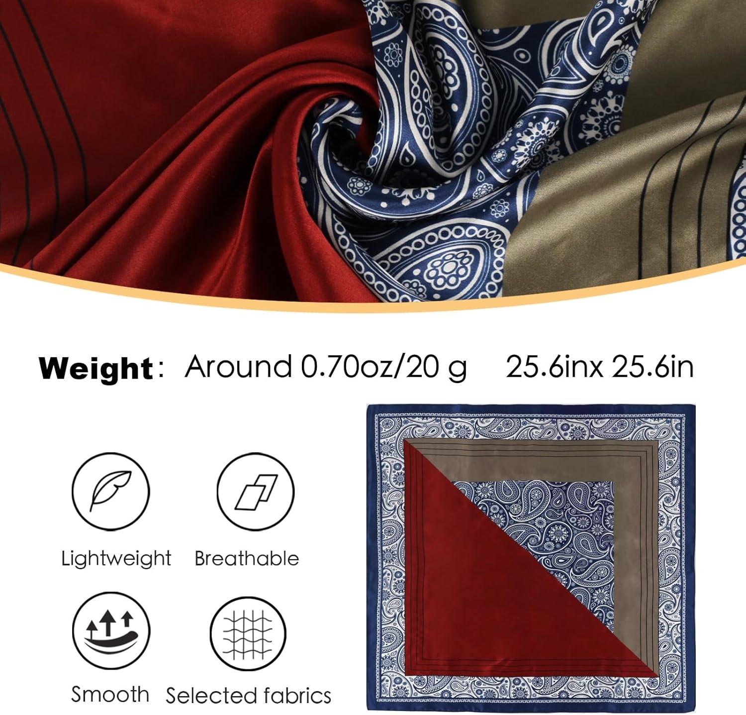 imageEXTREE 100 Pure Mulberry Silk Scarf Fashion Hair for Women Scarf Lightweight Square Neckerchief 275 275 inchesWine Red Blue