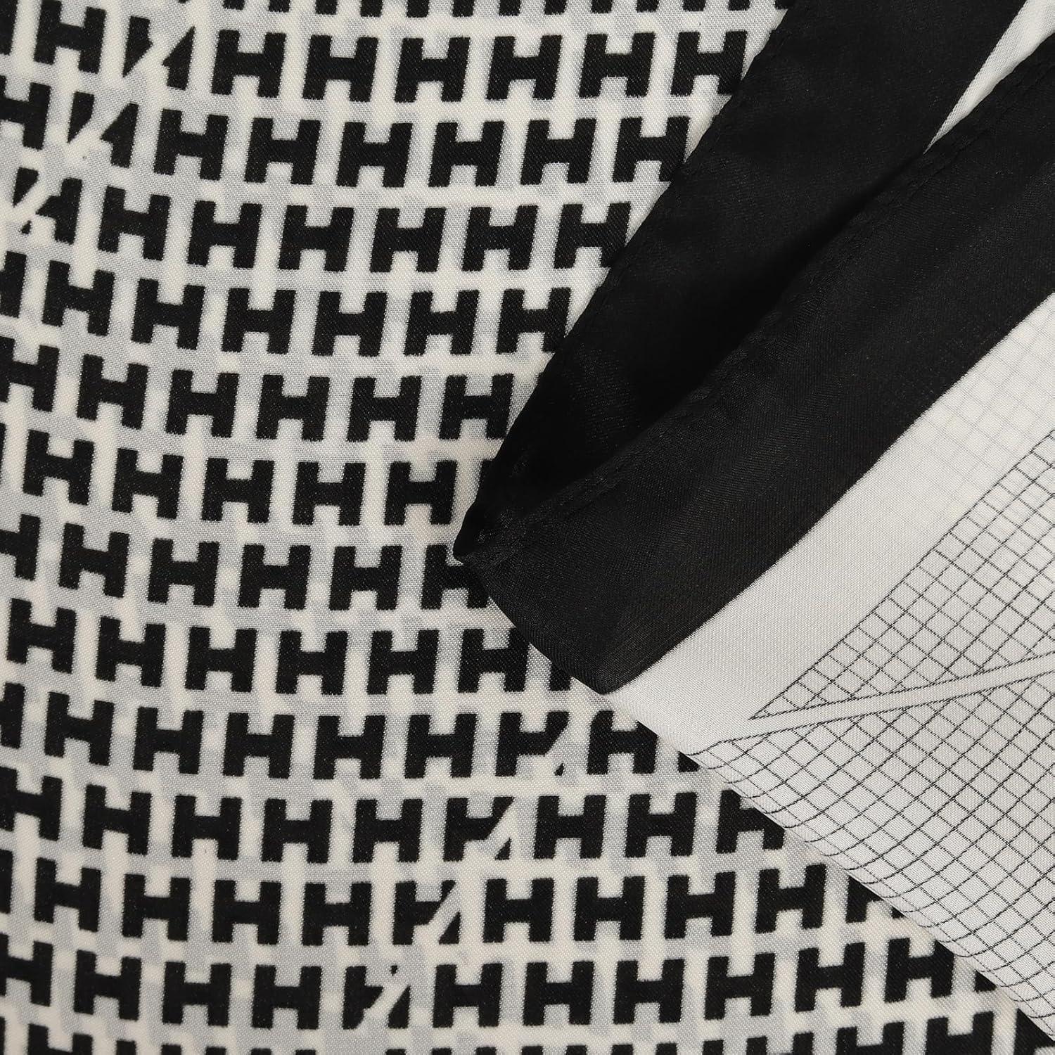 imageEXTREE Fashion Silky Satin Headscarf for Women Girls Exquisite Pattern Lightweight Silk Graceful Scarfs 275 x 275 inchesAlphabet Lattice Border Black