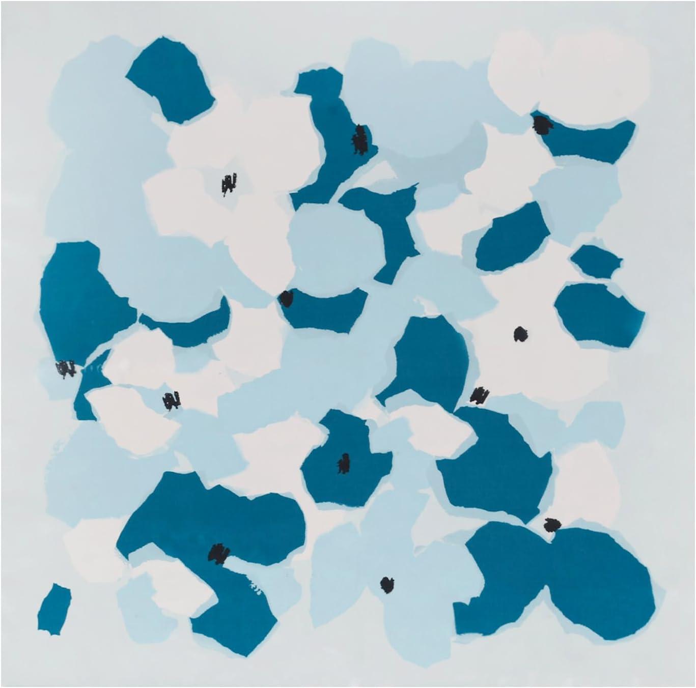 imageEXTREE Fashion Silky Satin Headscarf for Women Girls Exquisite Pattern Lightweight Silk Graceful Scarfs 275 x 275 inchesBlue Dreamy Dots