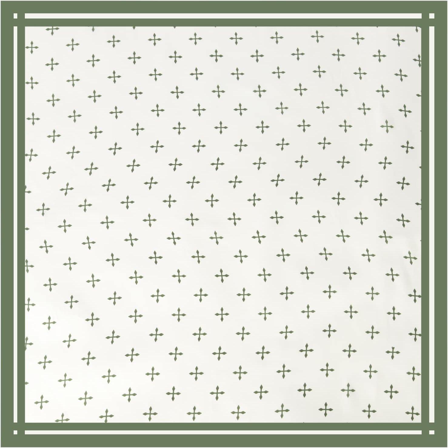 imageEXTREE Fashion Silky Satin Headscarf for Women Girls Exquisite Pattern Lightweight Silk Graceful Scarfs 275 x 275 inchesCross Arrow White Green