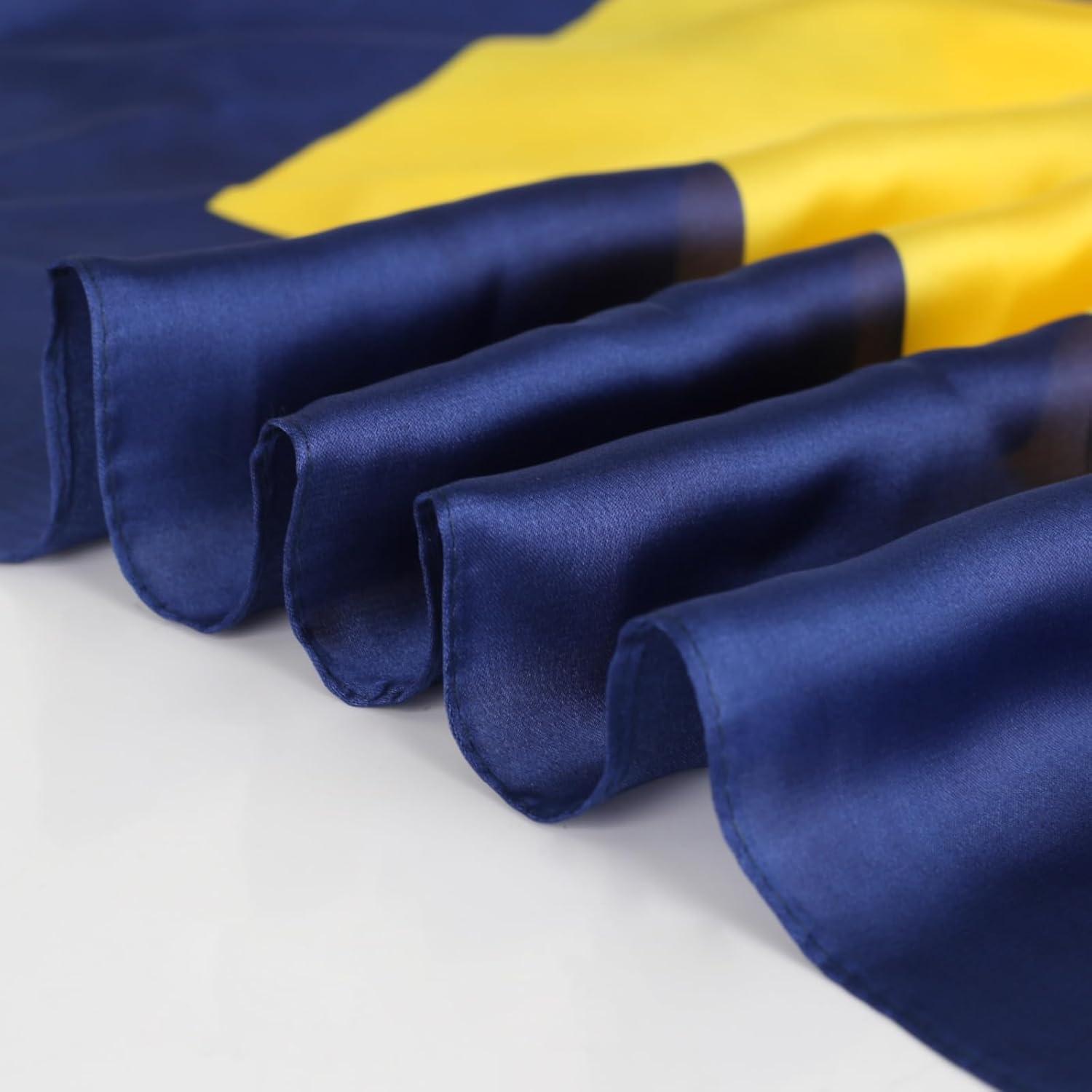 imageEXTREE Fashion Silky Satin Headscarf for Women Girls Exquisite Pattern Lightweight Silk Graceful Scarfs 275 x 275 inchesDiagonal Diamond Blue and Yellow