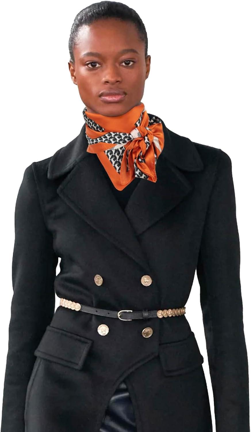 imageEXTREE Fashion Silky Satin Headscarf for Women Girls Exquisite Pattern Lightweight Silk Graceful Scarfs 275 x 275 inchesMiju Pony Totem