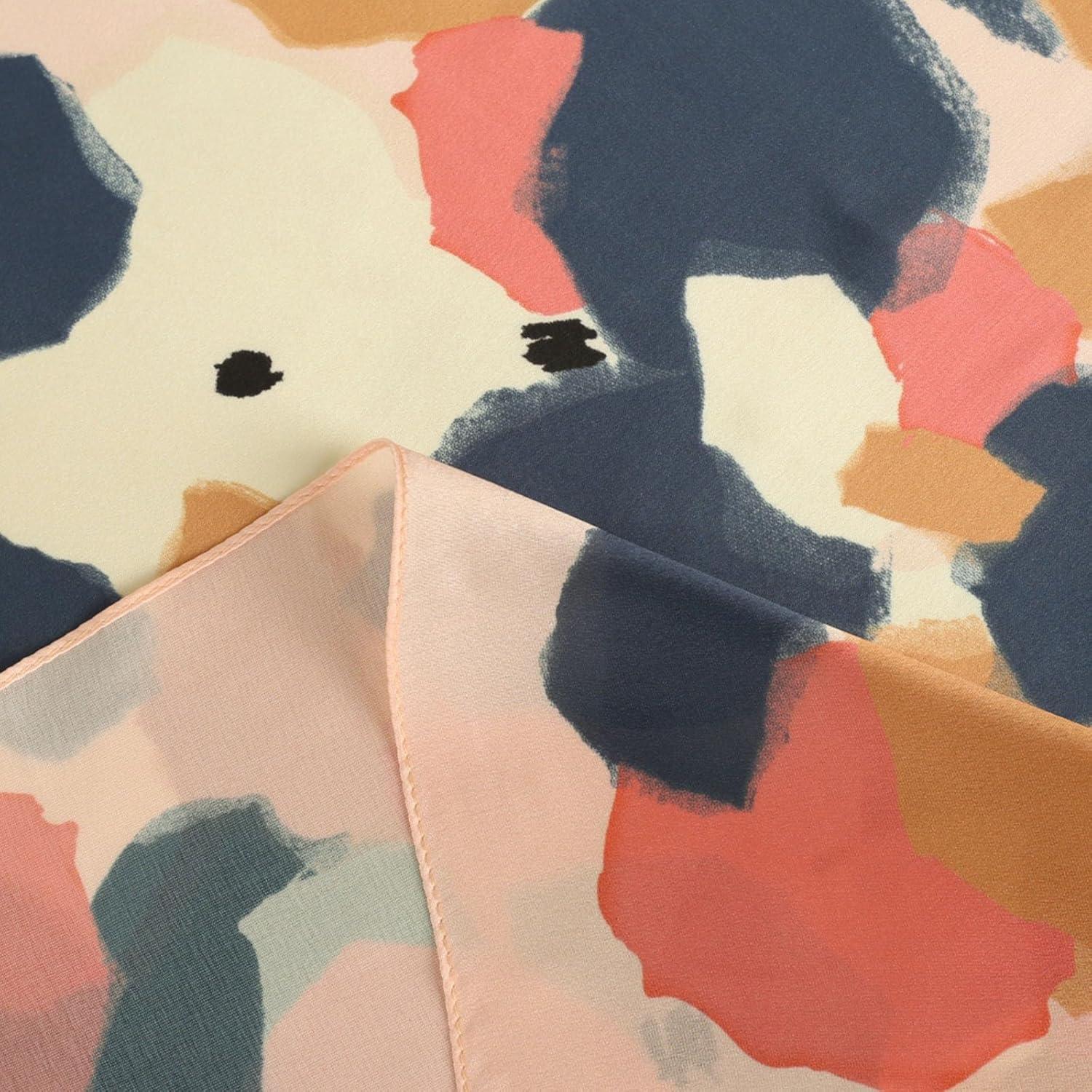 imageEXTREE Fashion Silky Satin Headscarf for Women Girls Exquisite Pattern Lightweight Silk Graceful Scarfs 275 x 275 inchesPink Dreamy Dots