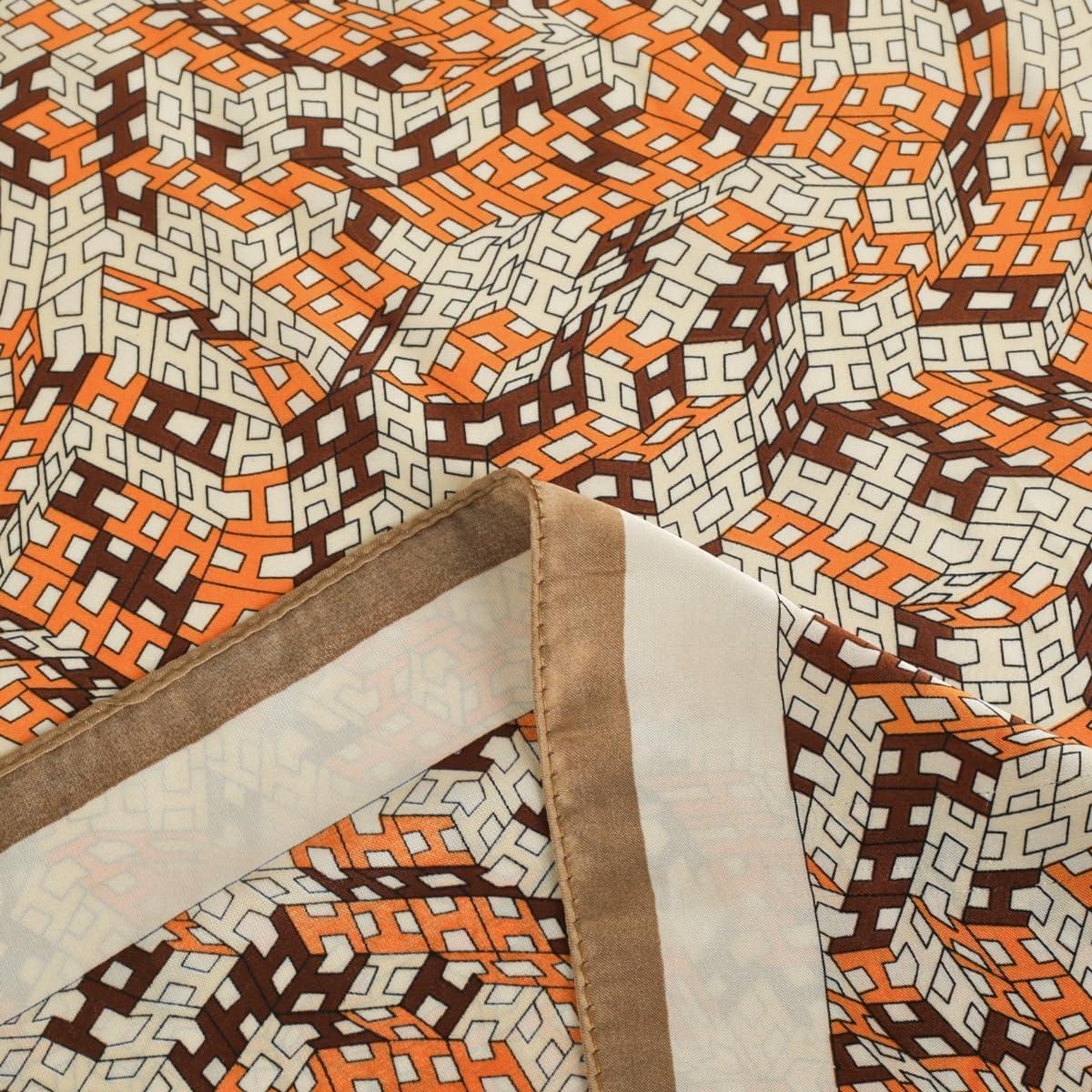 imageEXTREE Fashion Silky Satin Headscarf for Women Girls Exquisite Pattern Lightweight Silk Graceful Scarfs 275 x 275 inchesStitched Letters Brown