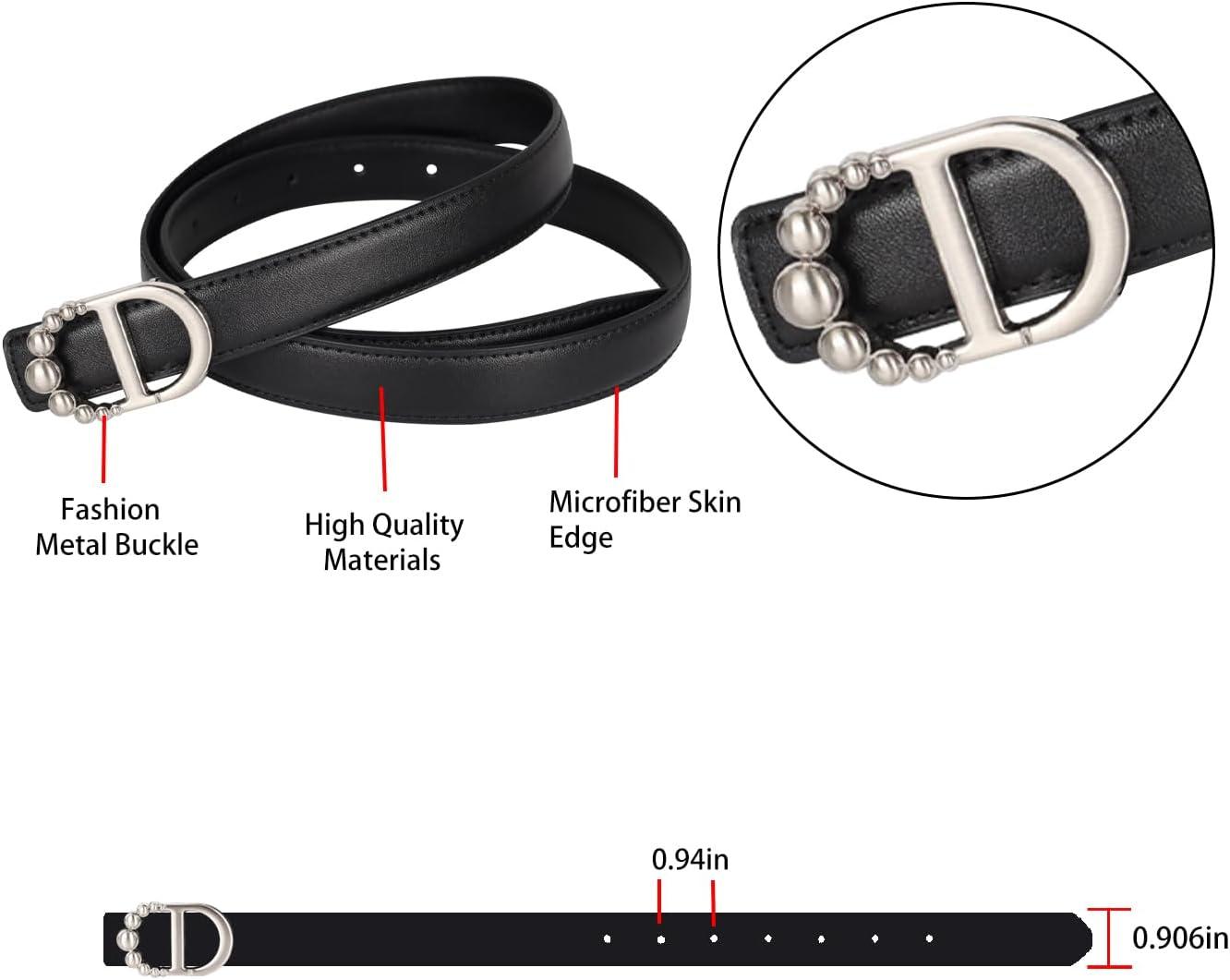 imageEXTREE Gold Buckle Belts for Women Fashion Waist Band Elegant Ladies Belt Gift for WomenIdeal for Dresses JeansClassic Brushed Silver