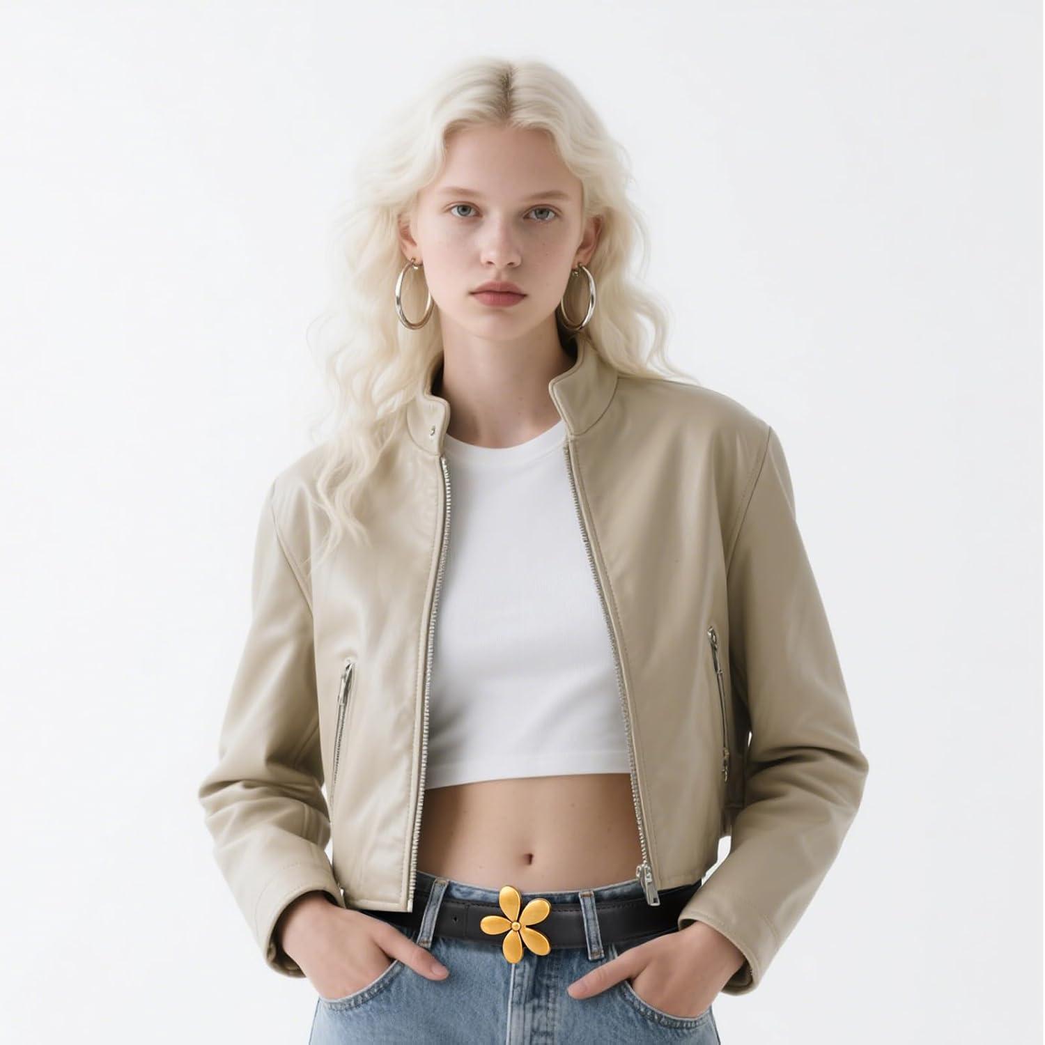 imageEXTREE Gold Buckle Belts for Women Fashion Waist Band Elegant Ladies Belt Gift for WomenIdeal for Dresses JeansVintage Golden Lucky Flower