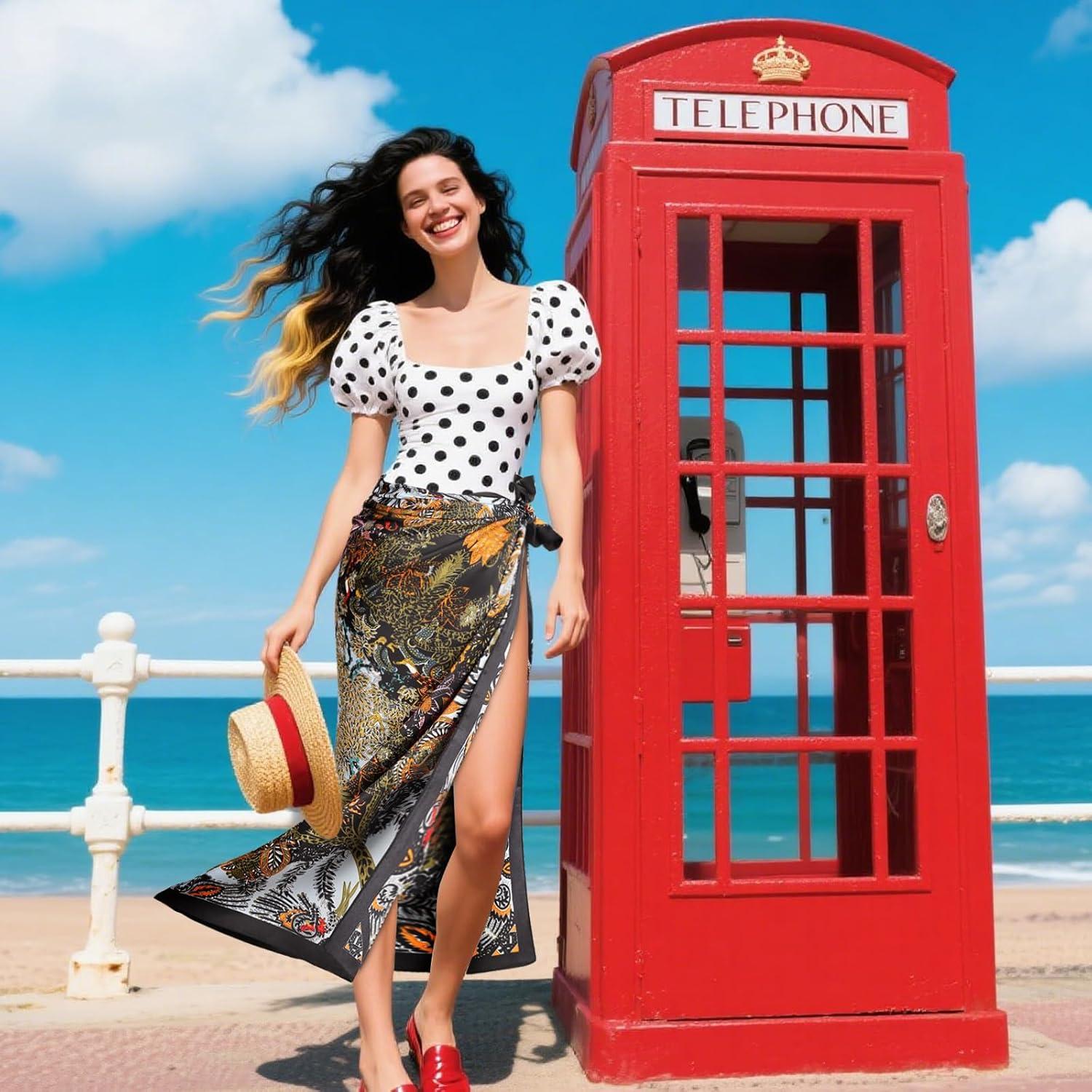 imageEXTREE Luxury Satin Head Scarf 35x35  Silklike Wrap for Women Versatile ShawlSun CoverWrapping Premium Gift for HerBlack Jungle Bush