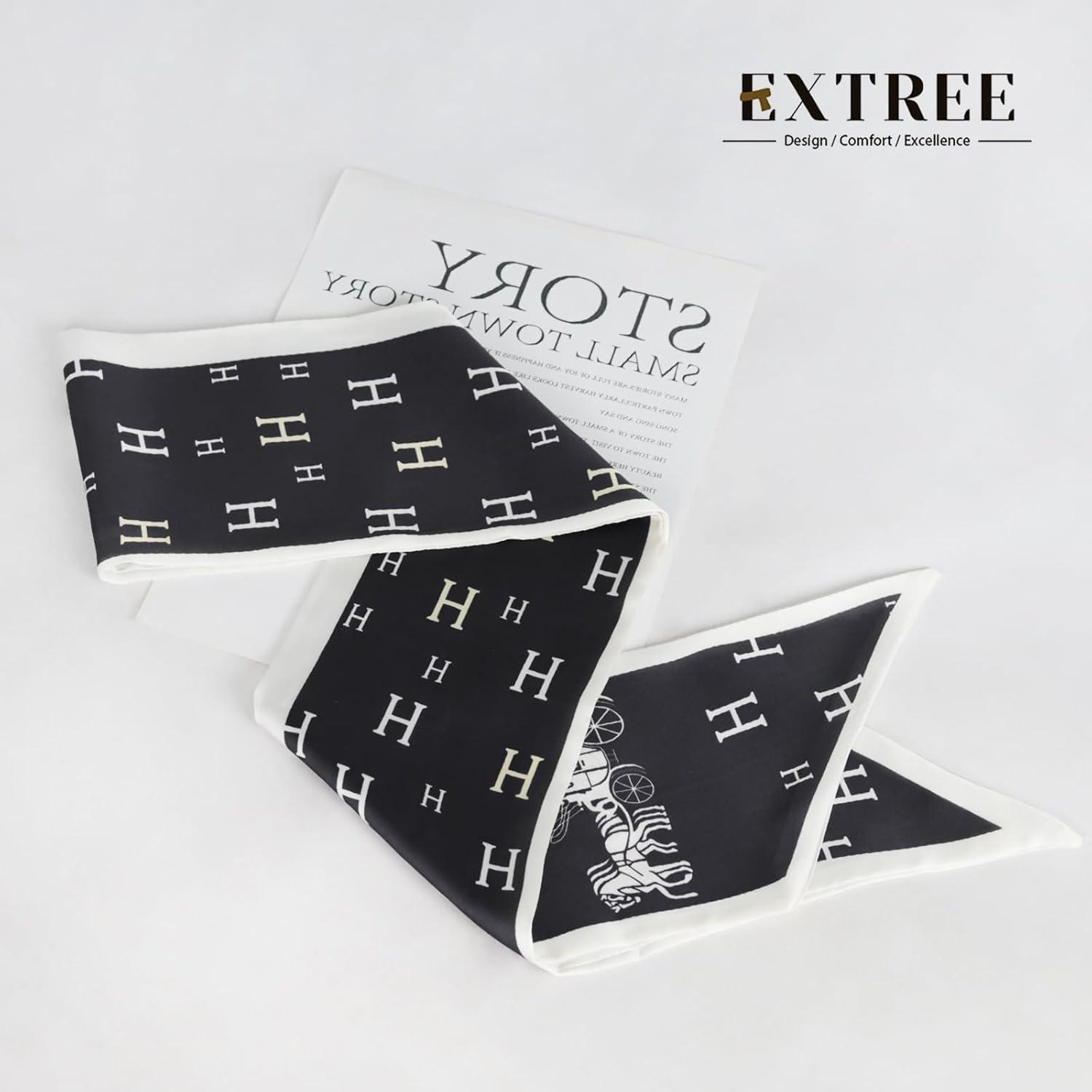 imageEXTREE Satin Scarf Mulberry Silk Printed Head Wrap Hair Band 7quotquot x 59quotquotA003