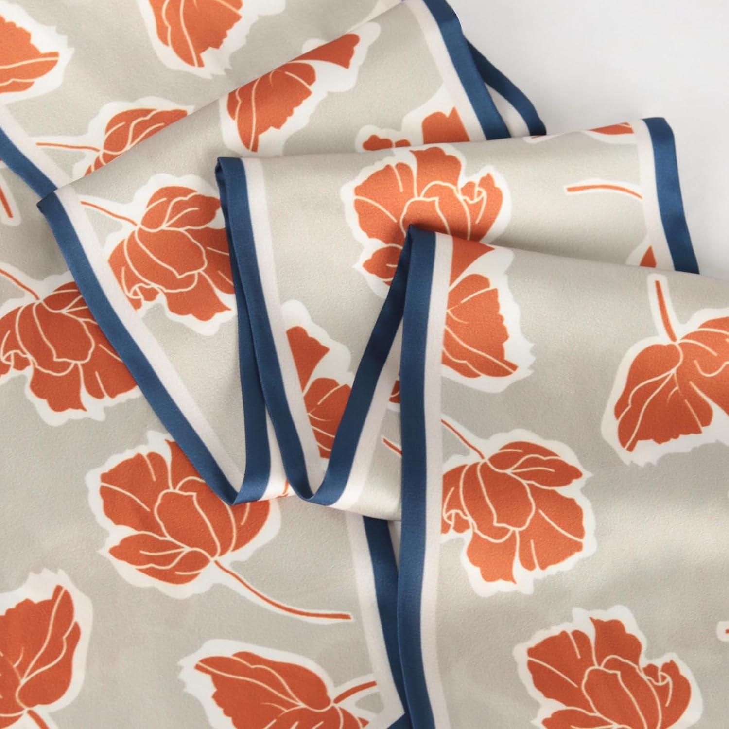 imageEXTREE Satin Scarf Mulberry Silk Printed Head Wrap Hair Band 7quotquot x 59quotquotA005