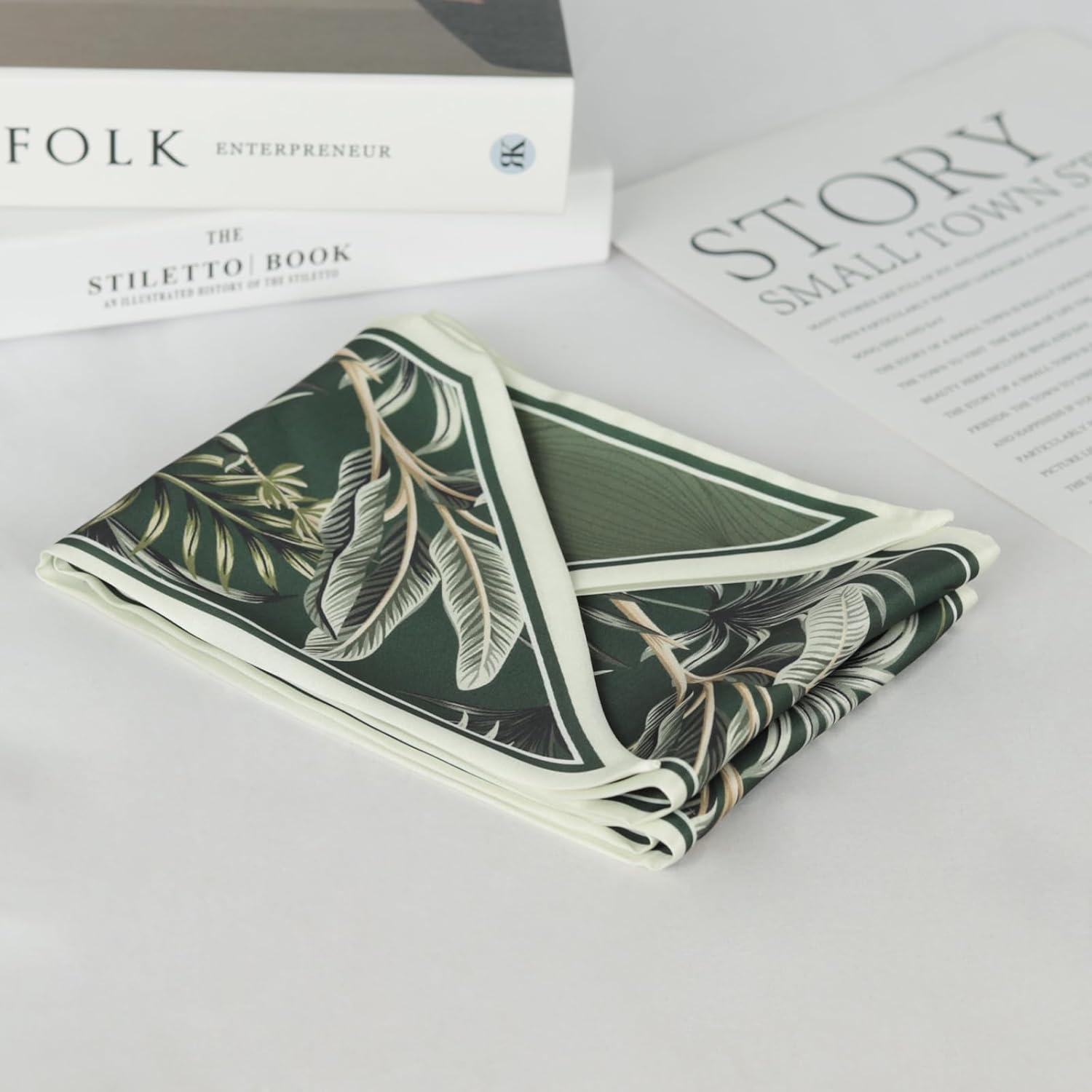 imageEXTREE Satin Scarf Mulberry Silk Printed Head Wrap Hair Band 7quotquot x 59quotquotA006