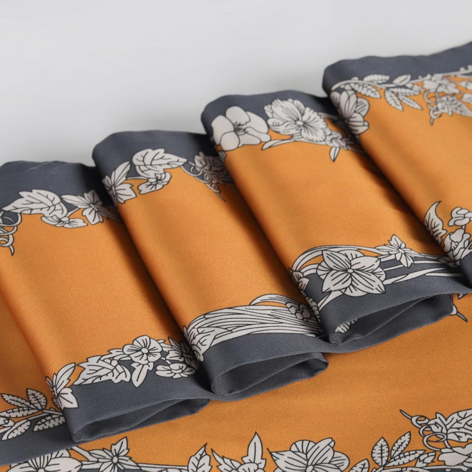 imageEXTREE Satin Scarf Mulberry Silk Printed Head Wrap Hair Band 7quotquot x 59quotquotA009