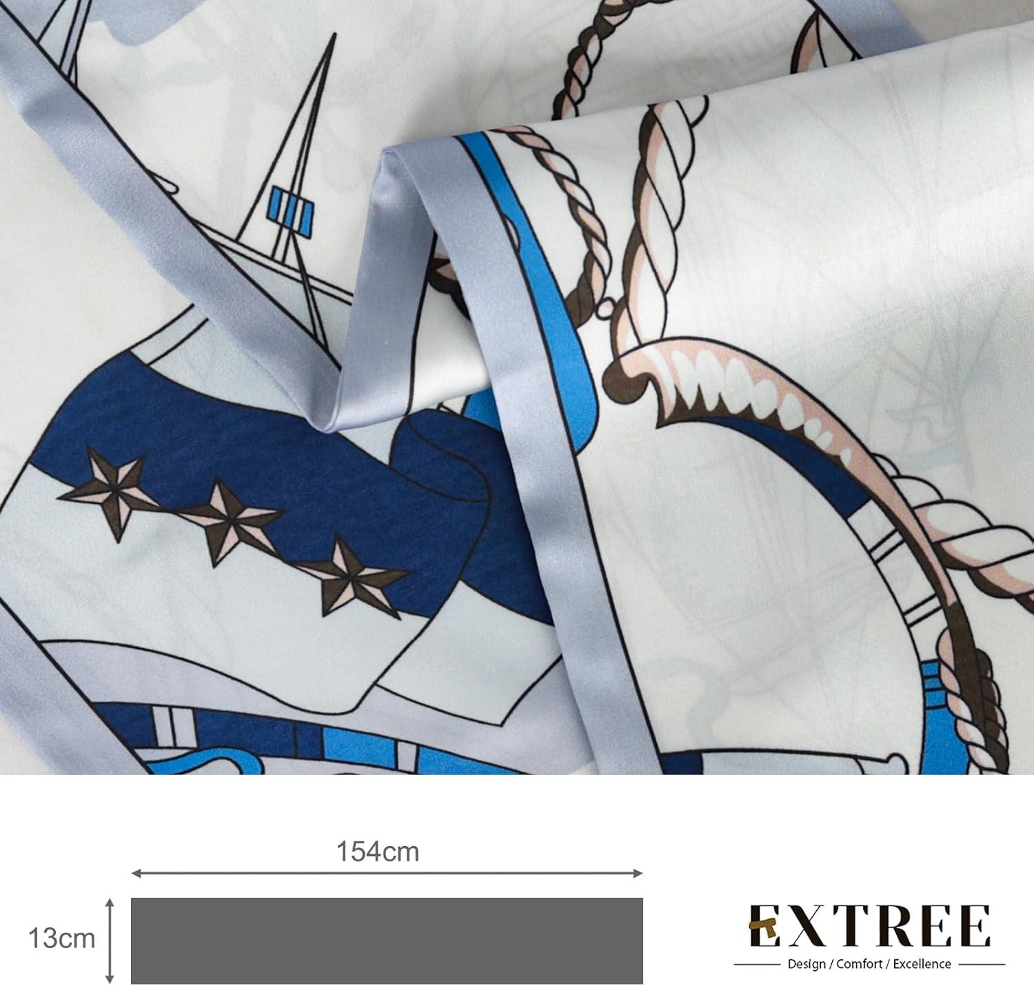 imageEXTREE Satin Scarf Mulberry Silk Printed Head Wrap Hair Band 7quotquot x 59quotquotA010