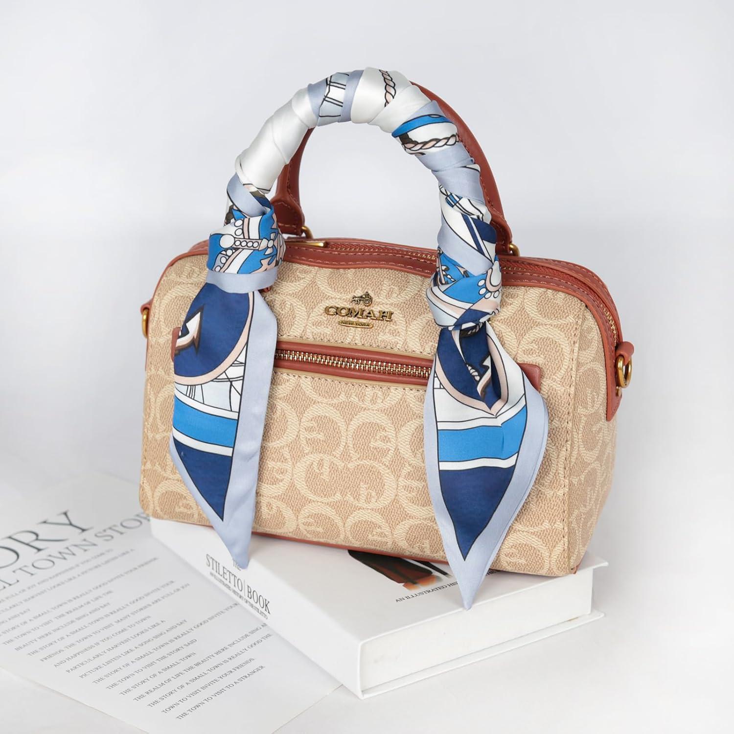 imageEXTREE Satin Scarf Mulberry Silk Printed Head Wrap Hair Band 7quotquot x 59quotquotA010