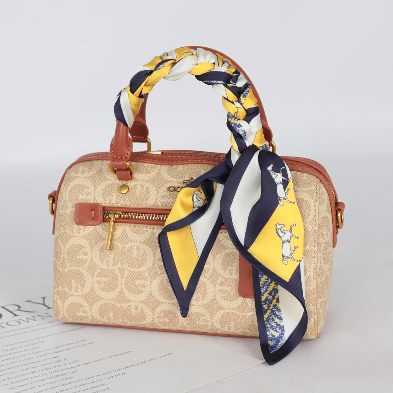 imageEXTREE Satin Scarf Mulberry Silk Printed Head Wrap Hair Band 7quotquot x 59quotquotA012