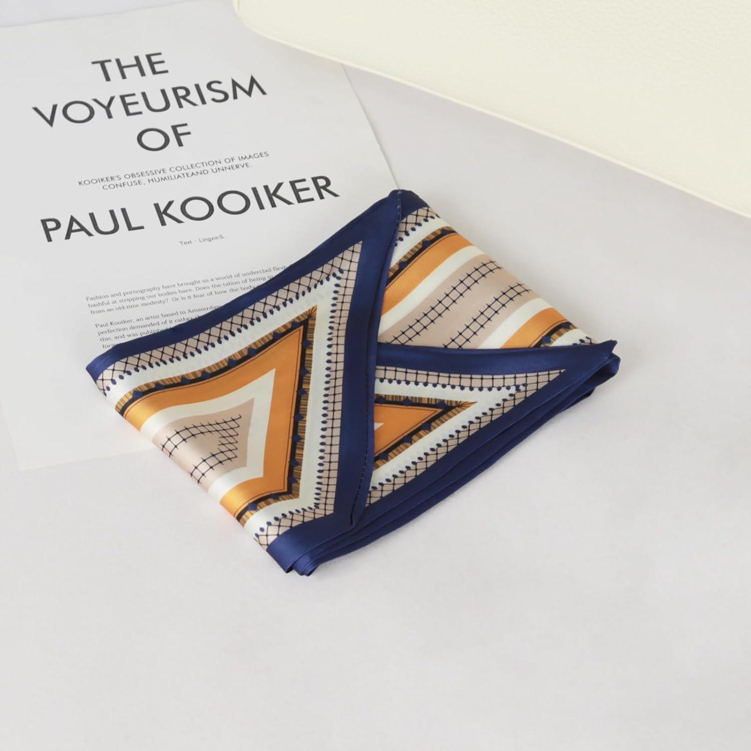 imageEXTREE Satin Scarf Mulberry Silk Printed Head Wrap Hair Band 7quotquot x 59quotquotA014