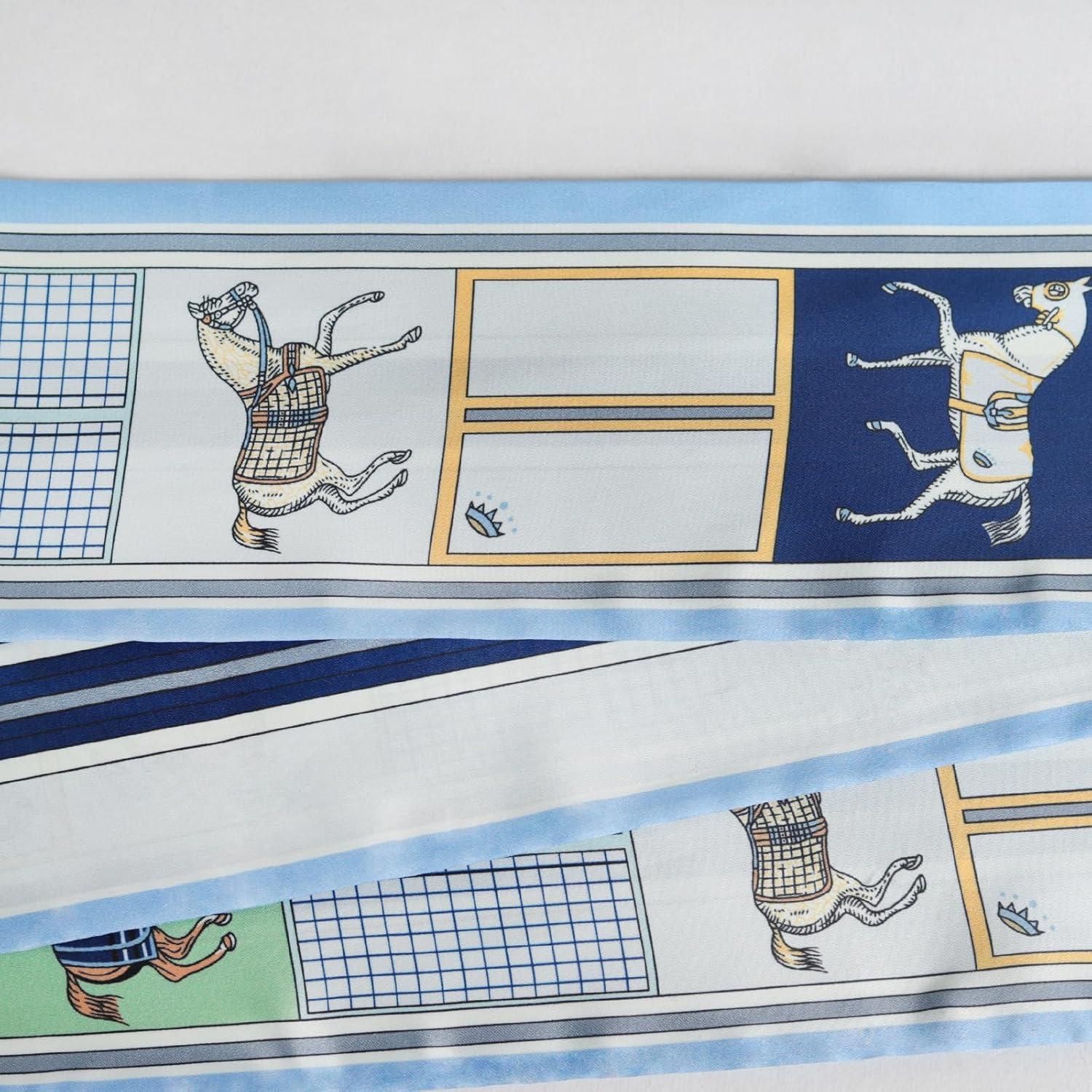 imageEXTREE Satin Scarf Mulberry Silk Printed Head Wrap Hair Band 7quotquot x 59quotquotA018