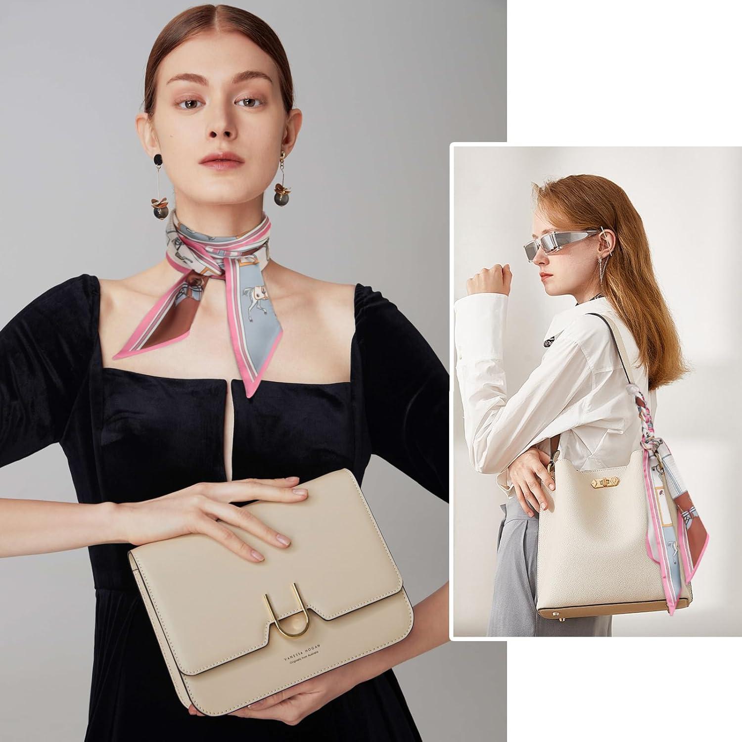 imageEXTREE Satin Scarf Mulberry Silk Printed Head Wrap Hair Band 7quotquot x 59quotquotA019