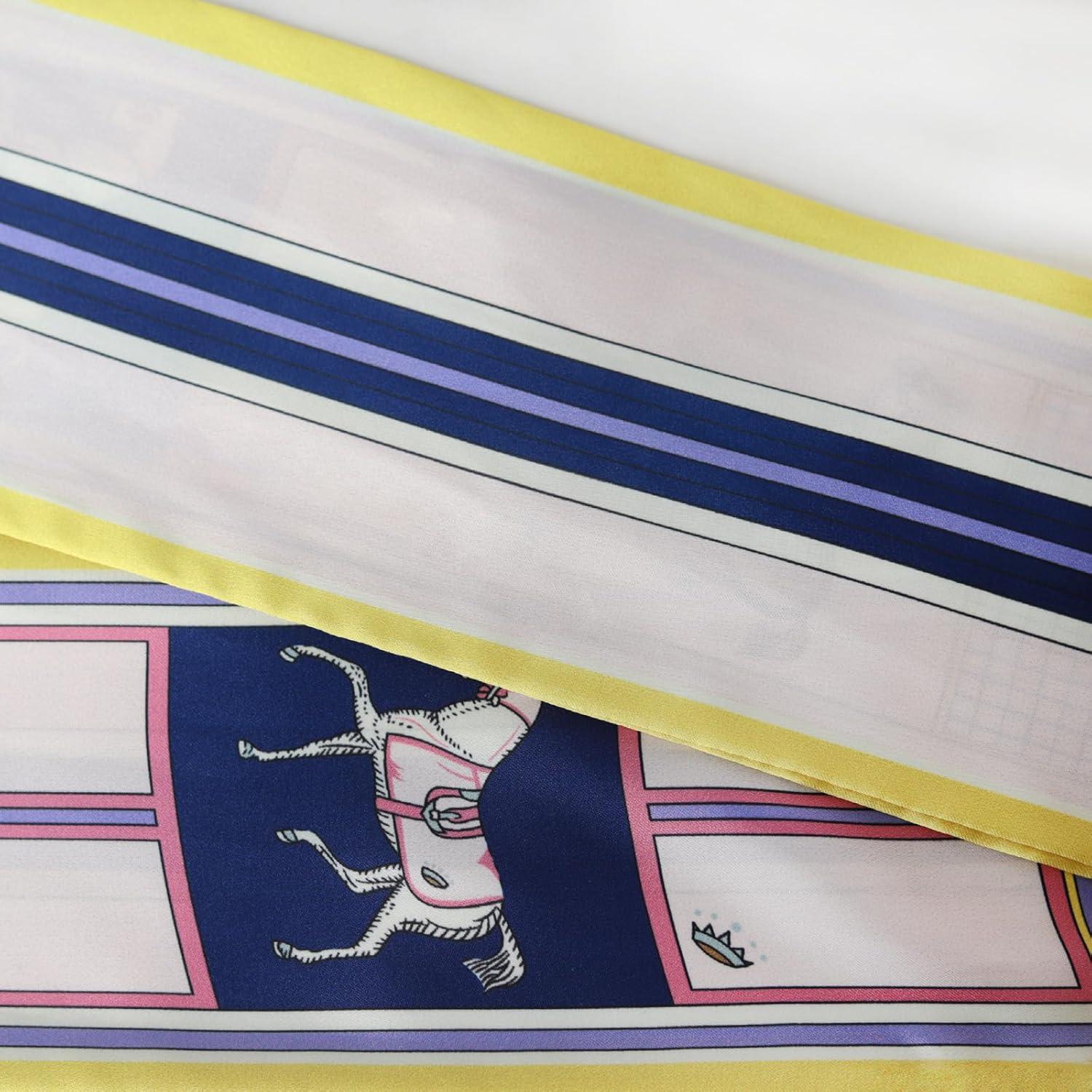 imageEXTREE Satin Scarf Mulberry Silk Printed Head Wrap Hair Band 7quotquot x 59quotquotA020