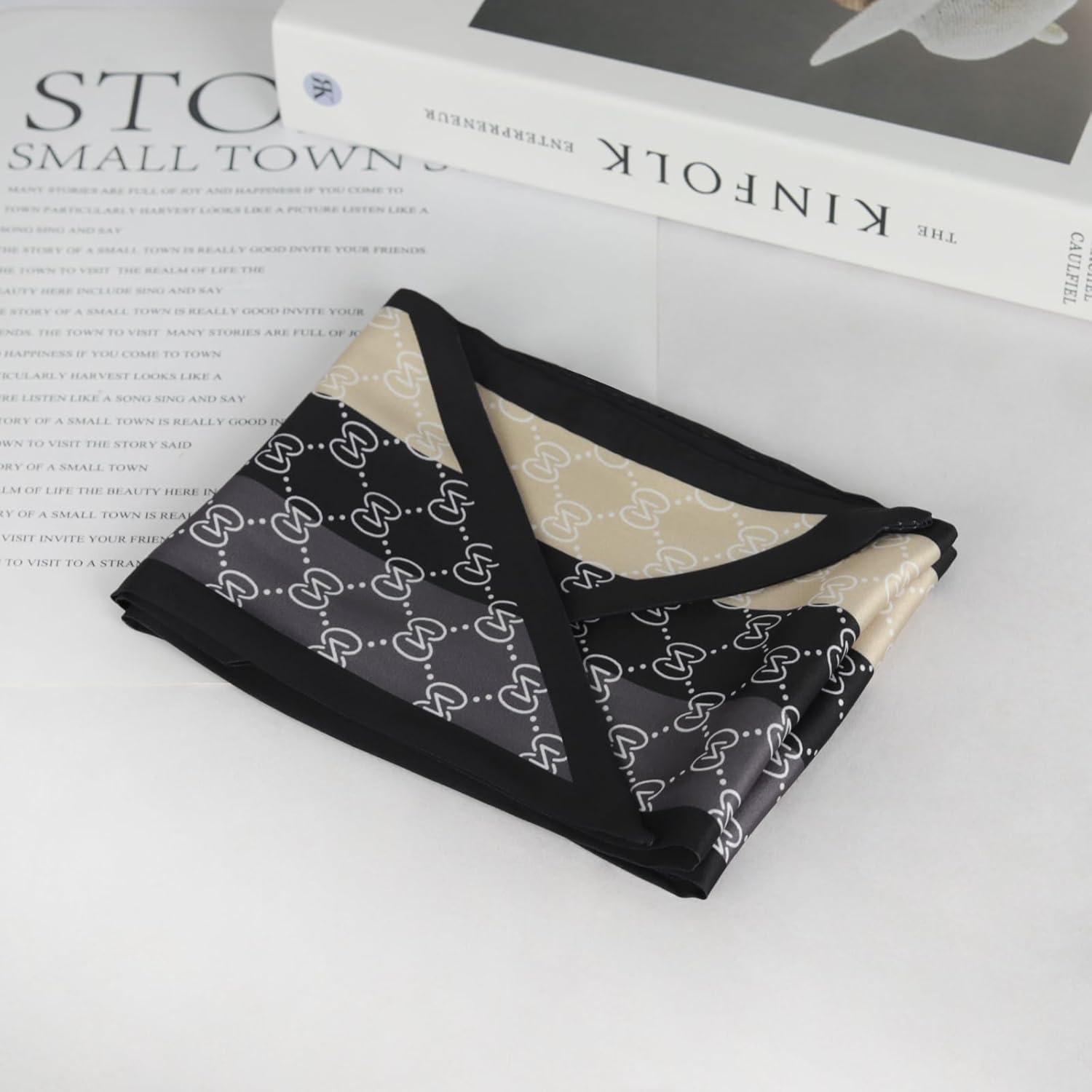 imageEXTREE Satin Scarf Mulberry Silk Printed Head Wrap Hair Band 7quotquot x 59quotquotA021