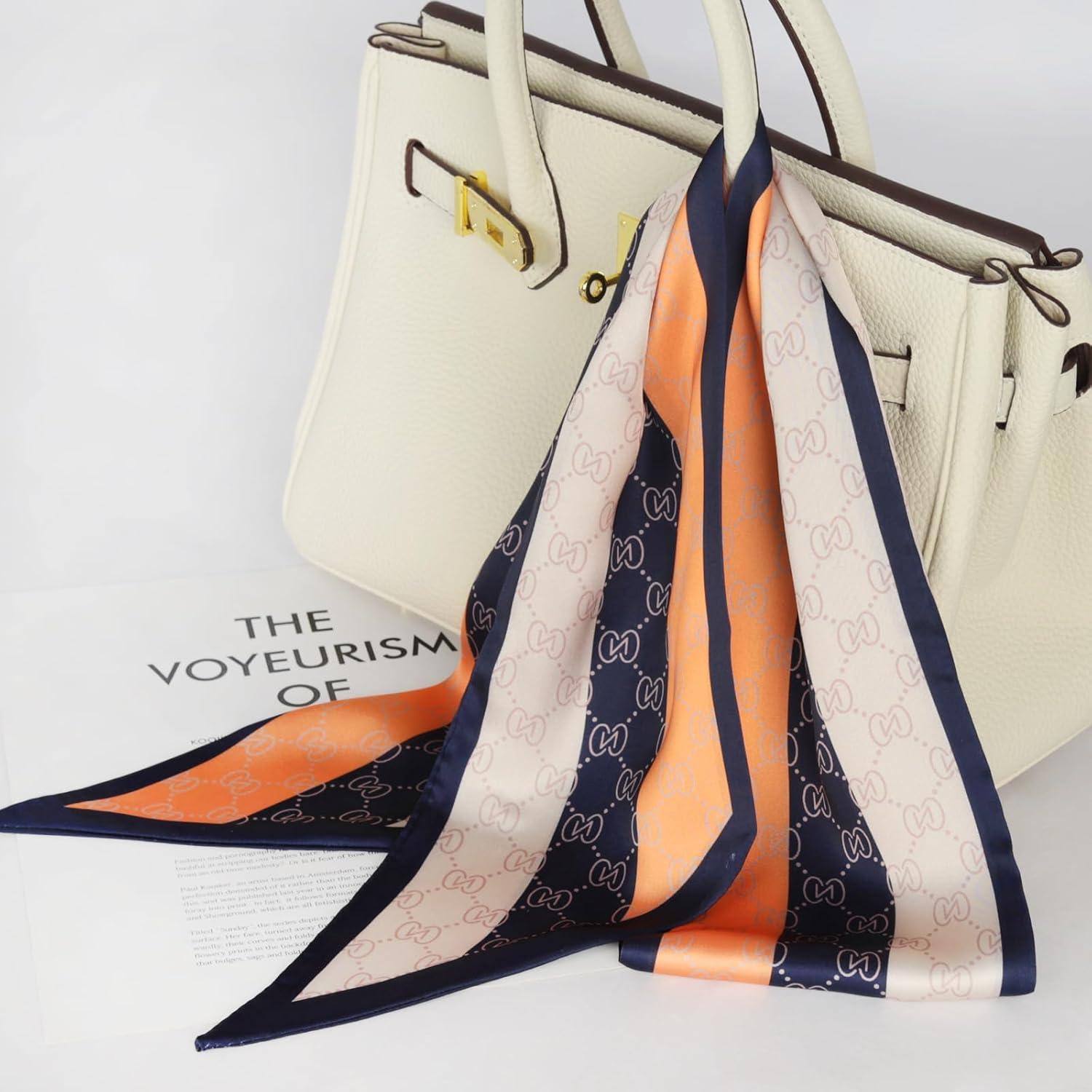 imageEXTREE Satin Scarf Mulberry Silk Printed Head Wrap Hair Band 7quotquot x 59quotquotA022