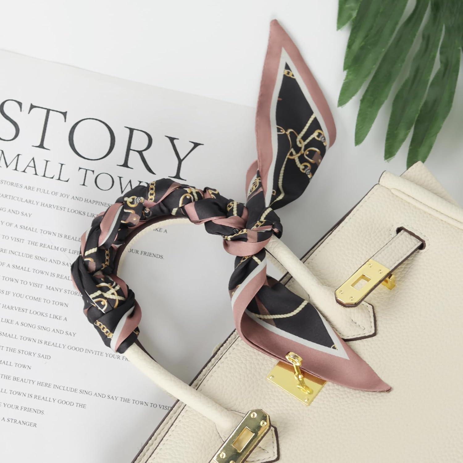 imageEXTREE Satin Scarf Mulberry Silk Printed Head Wrap Hair Band 7quotquot x 59quotquotA024