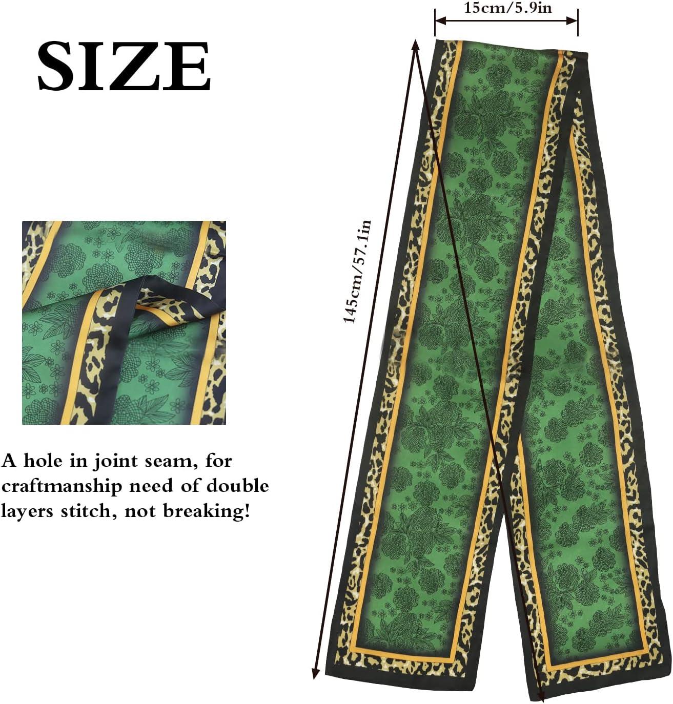 imageEXTREE Satin Scarf Mulberry Silk Printed Head Wrap Hair Band 7quotquot x 59quotquotA026