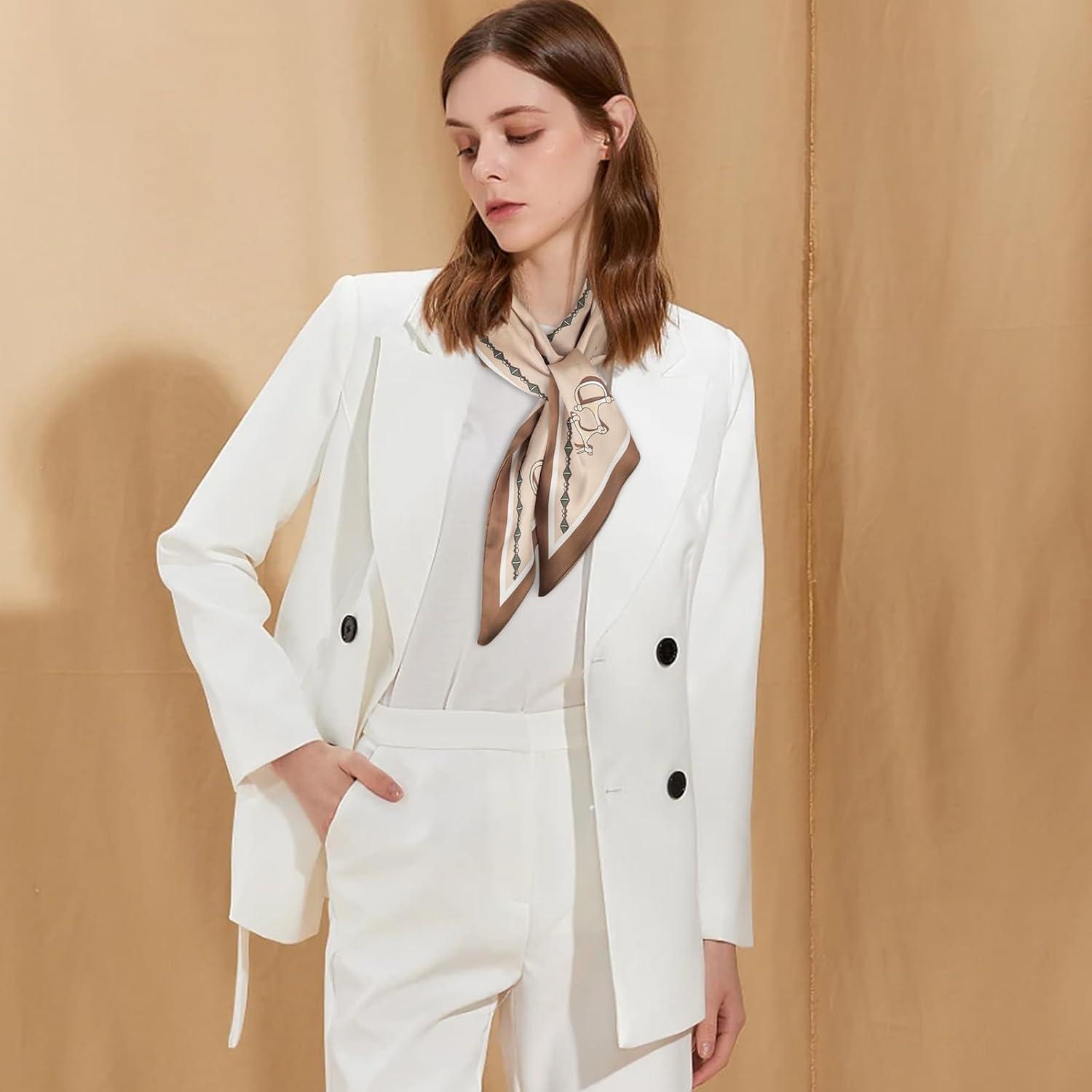 imageEXTREE Satin Scarf Mulberry Silk Printed Head Wrap Hair Band 7quotquot x 59quotquotA038