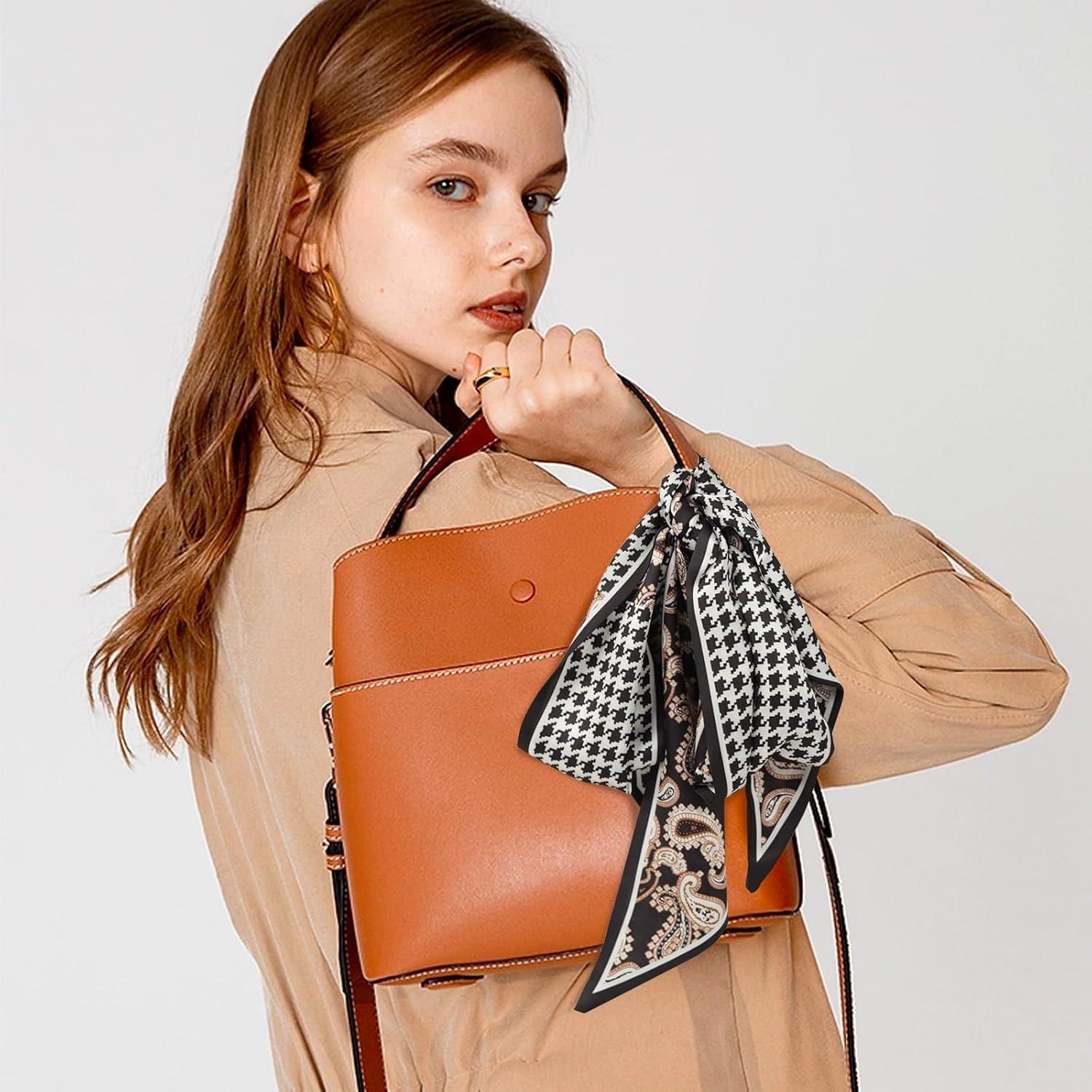 imageEXTREE Satin Scarf Mulberry Silk Printed Head Wrap Hair Band 7quotquot x 59quotquotA040