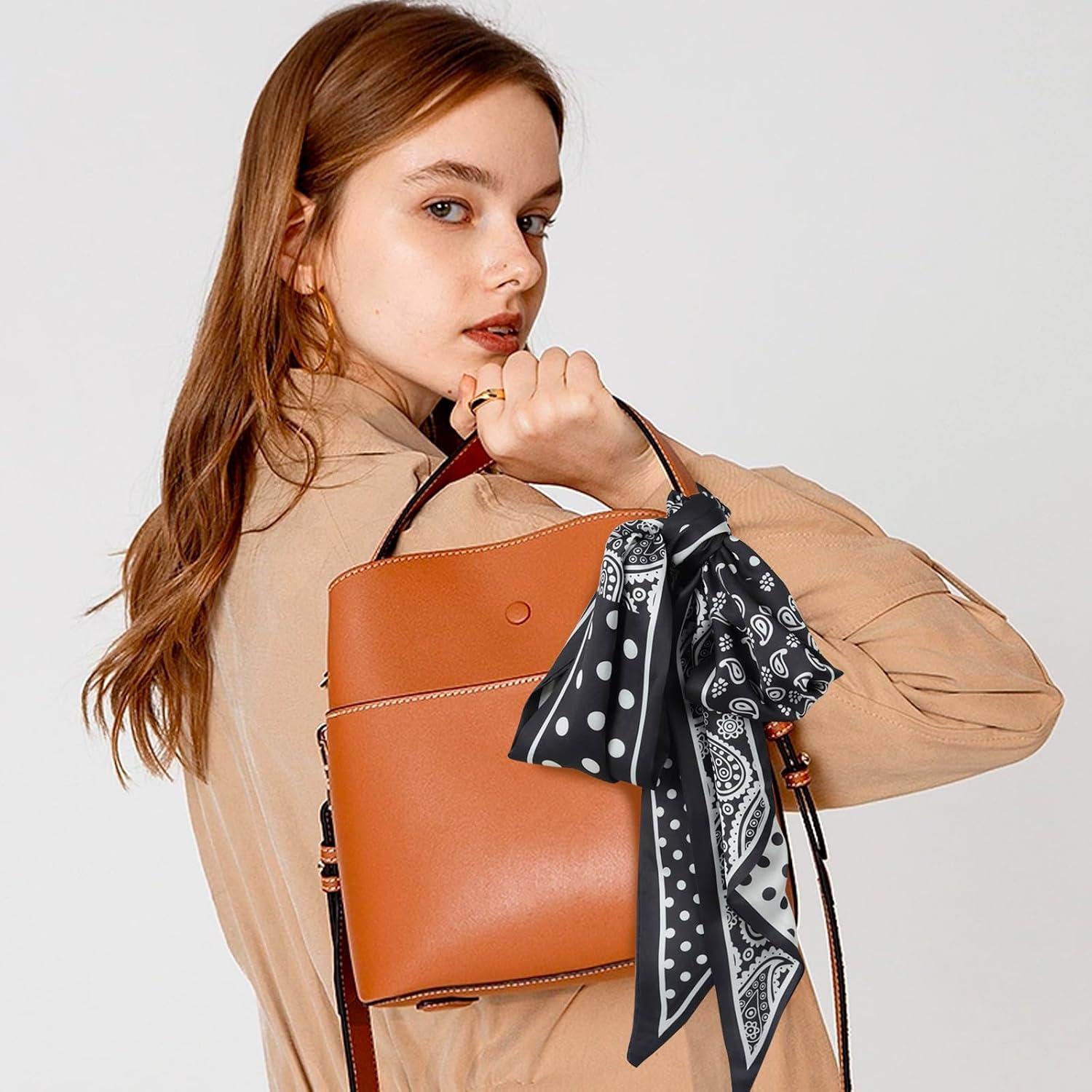 imageEXTREE Satin Scarf Mulberry Silk Printed Head Wrap Hair Band 7quotquot x 59quotquotA042