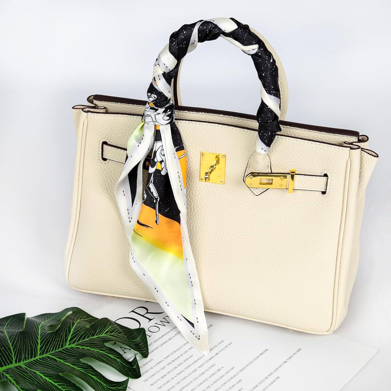 imageEXTREE Satin Scarf Mulberry Silk Printed Head Wrap Hair Band 7quotquot x 59quotquotA048