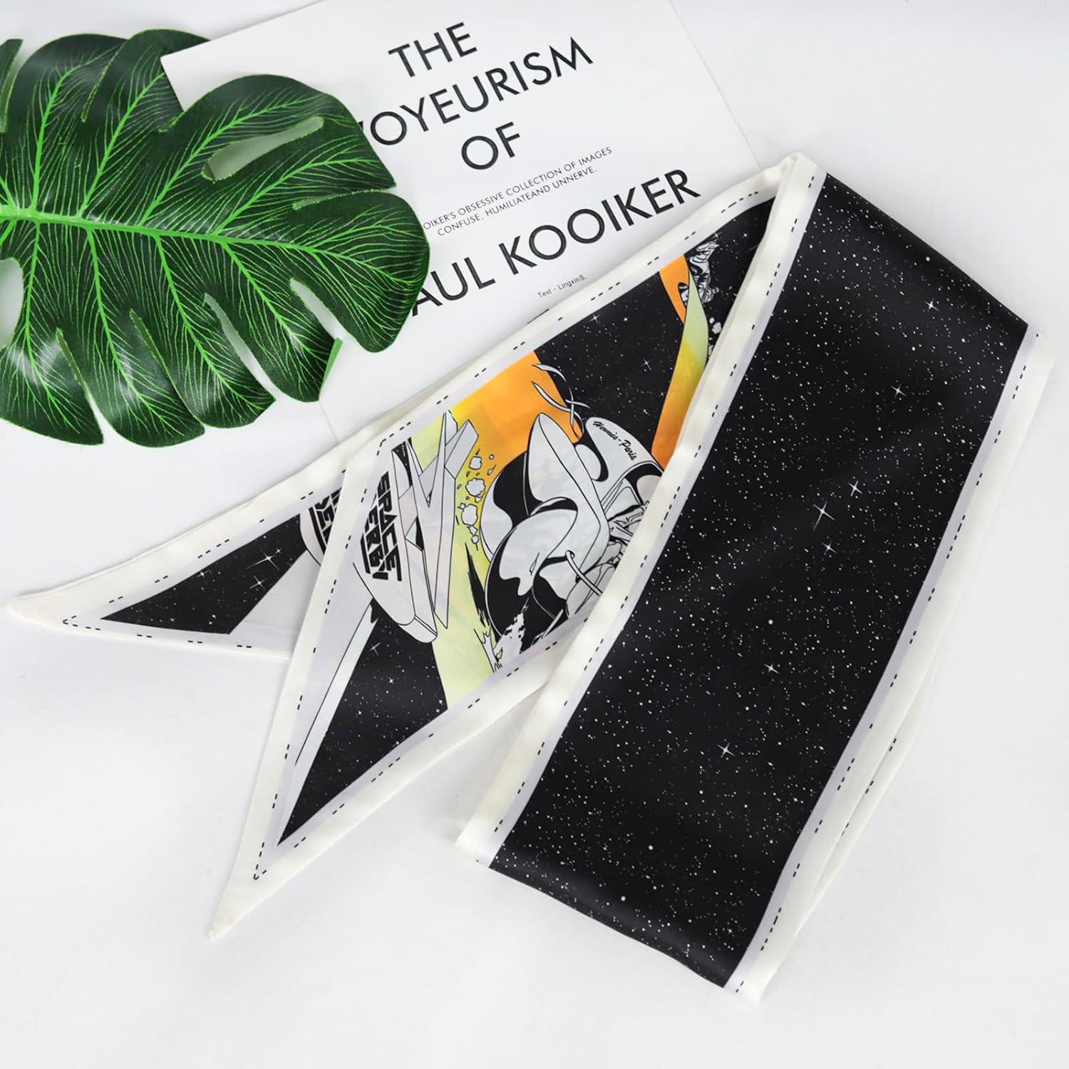 imageEXTREE Satin Scarf Mulberry Silk Printed Head Wrap Hair Band 7quotquot x 59quotquotA048