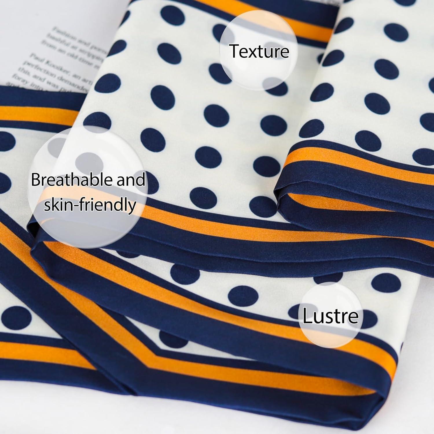 imageEXTREE Satin Scarf Mulberry Silk Printed Head Wrap Hair Band 7quotquot x 59quotquotA050