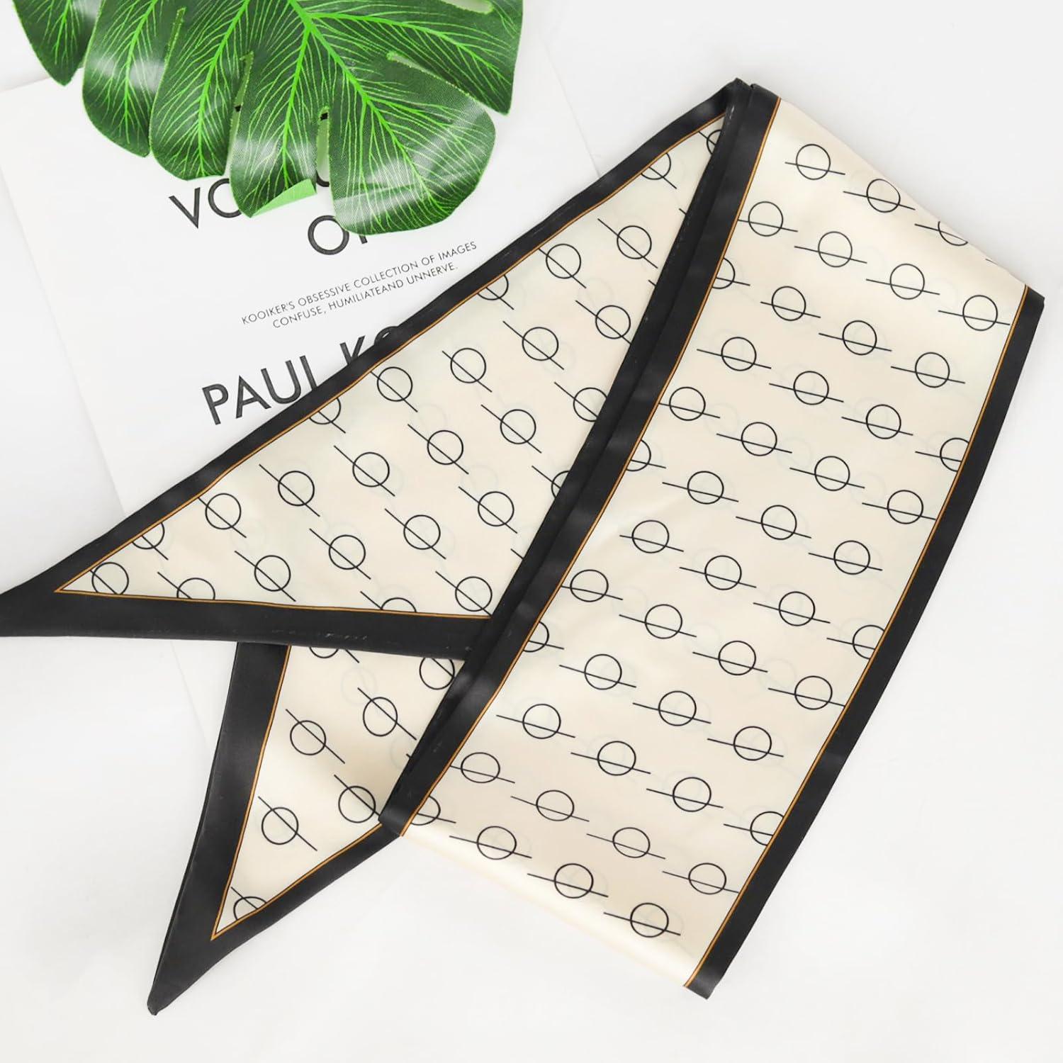 imageEXTREE Satin Scarf Mulberry Silk Printed Head Wrap Hair Band 7quotquot x 59quotquotA055