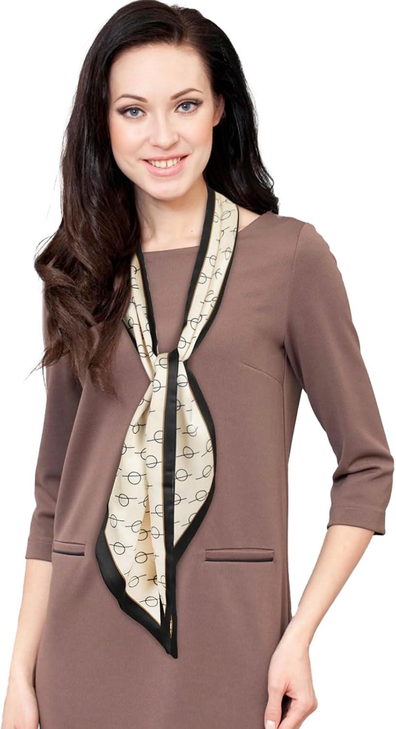 imageEXTREE Satin Scarf Mulberry Silk Printed Head Wrap Hair Band 7quotquot x 59quotquotA055