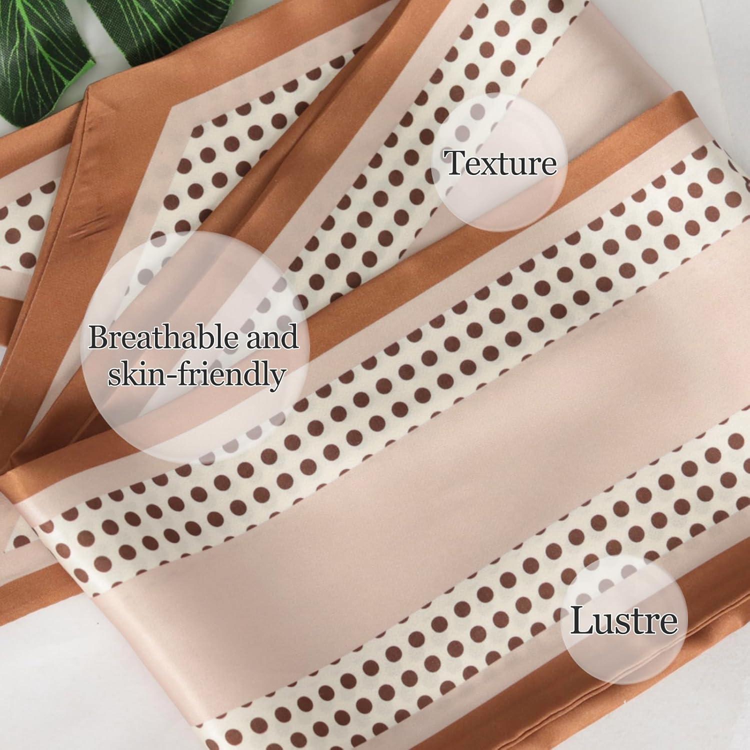 imageEXTREE Satin Scarf Mulberry Silk Printed Head Wrap Hair Band 7quotquot x 59quotquotA061