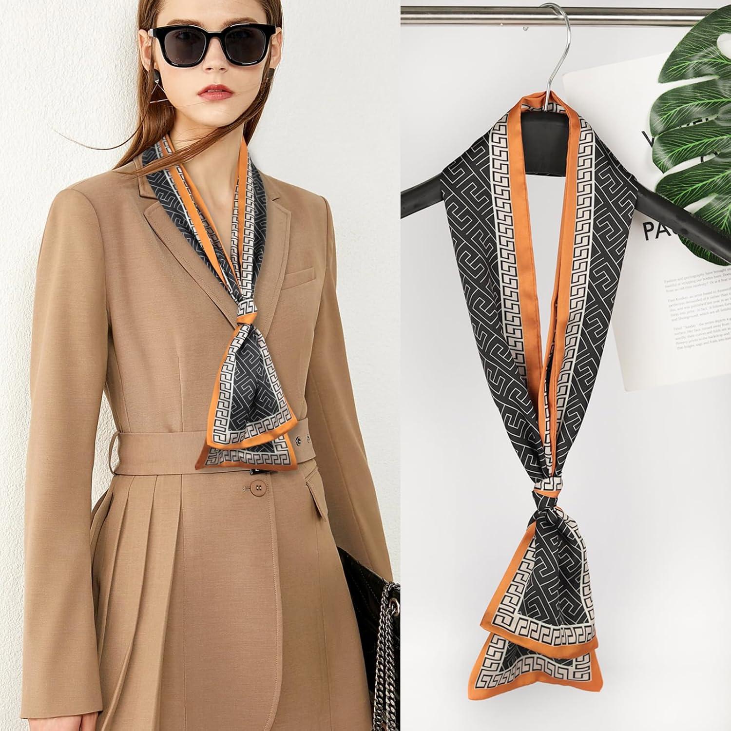 imageEXTREE Satin Scarf Mulberry Silk Printed Head Wrap Hair Band 7quotquot x 59quotquotA065