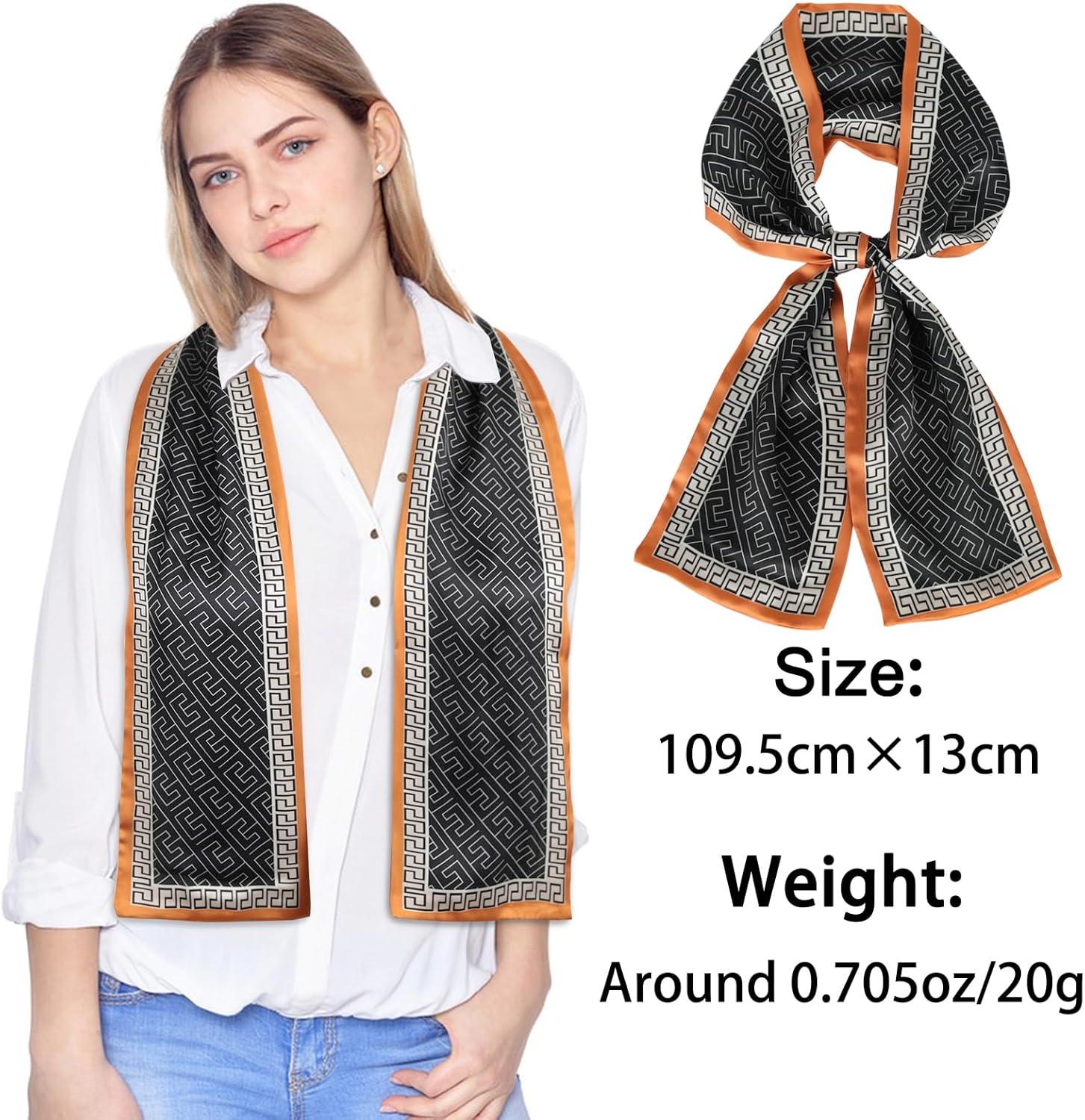 imageEXTREE Satin Scarf Mulberry Silk Printed Head Wrap Hair Band 7quotquot x 59quotquotA065