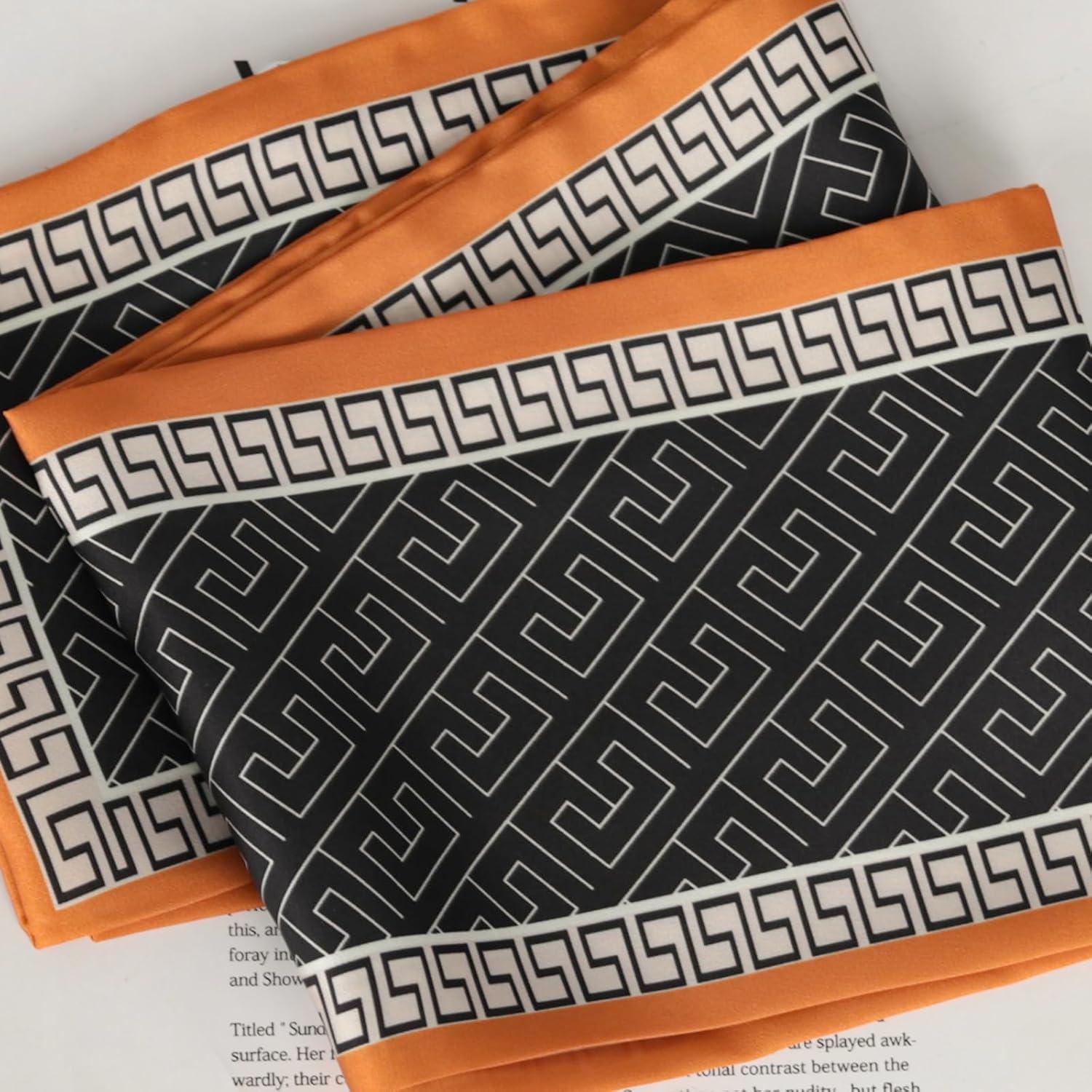 imageEXTREE Satin Scarf Mulberry Silk Printed Head Wrap Hair Band 7quotquot x 59quotquotA065